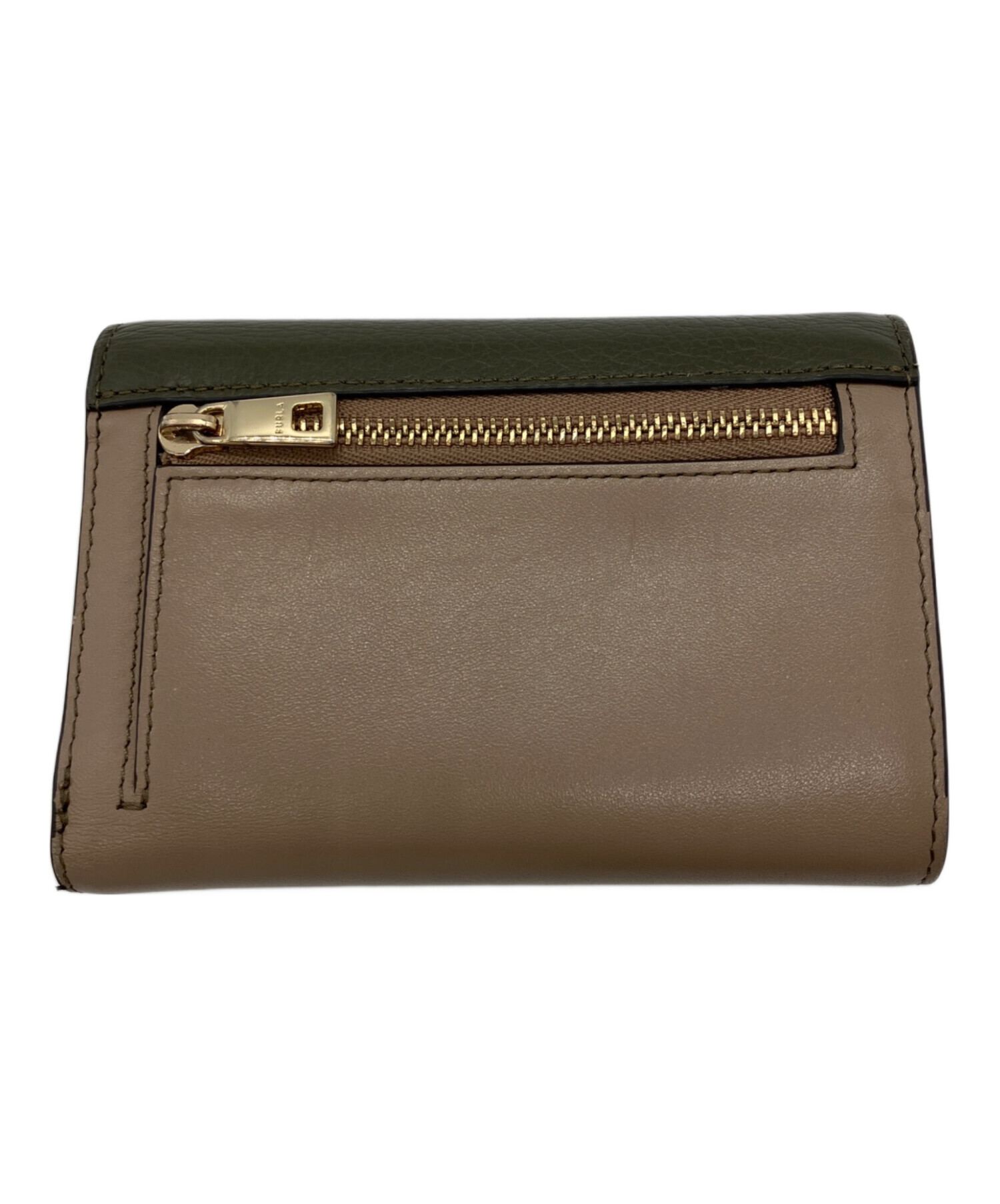 【未使用】フルラ　PRIMULA M コンパクトウォレット　バイカラー　カーキ 中古・古着通販】FURLA (フルラ) プリムラ PRIMULA 三つ折り財布
