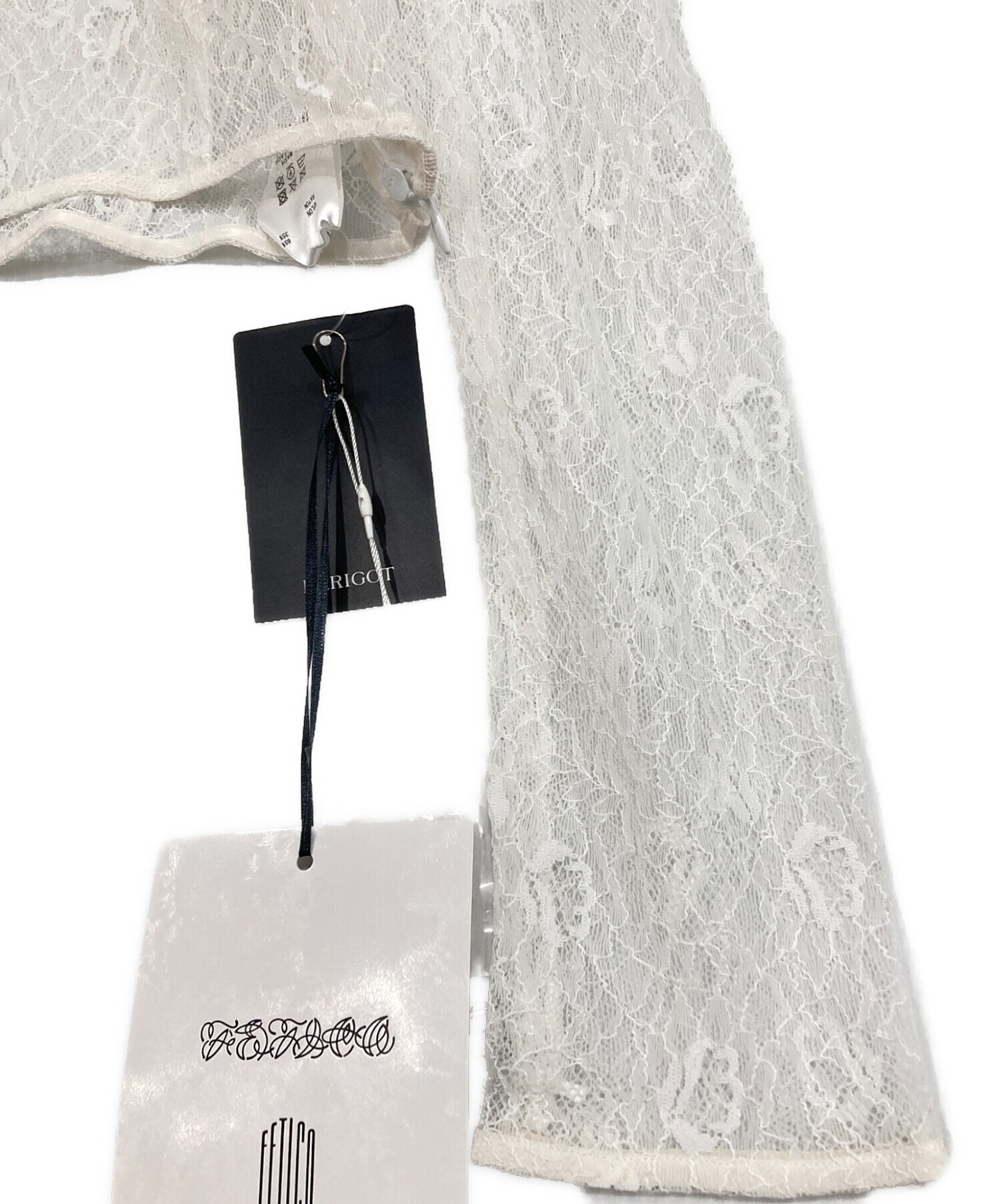 中古・古着通販】FETICO (フェティコ) LACE SHEER TOP/レースシアー