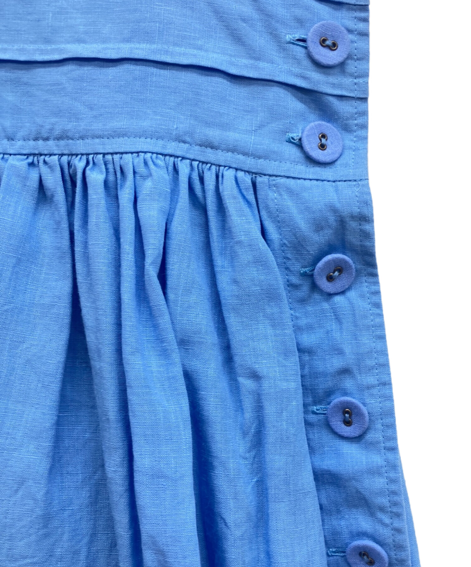 中古・古着通販】HYKE (ハイク) LINEN MAXI DRESS ブルー サイズ:2 