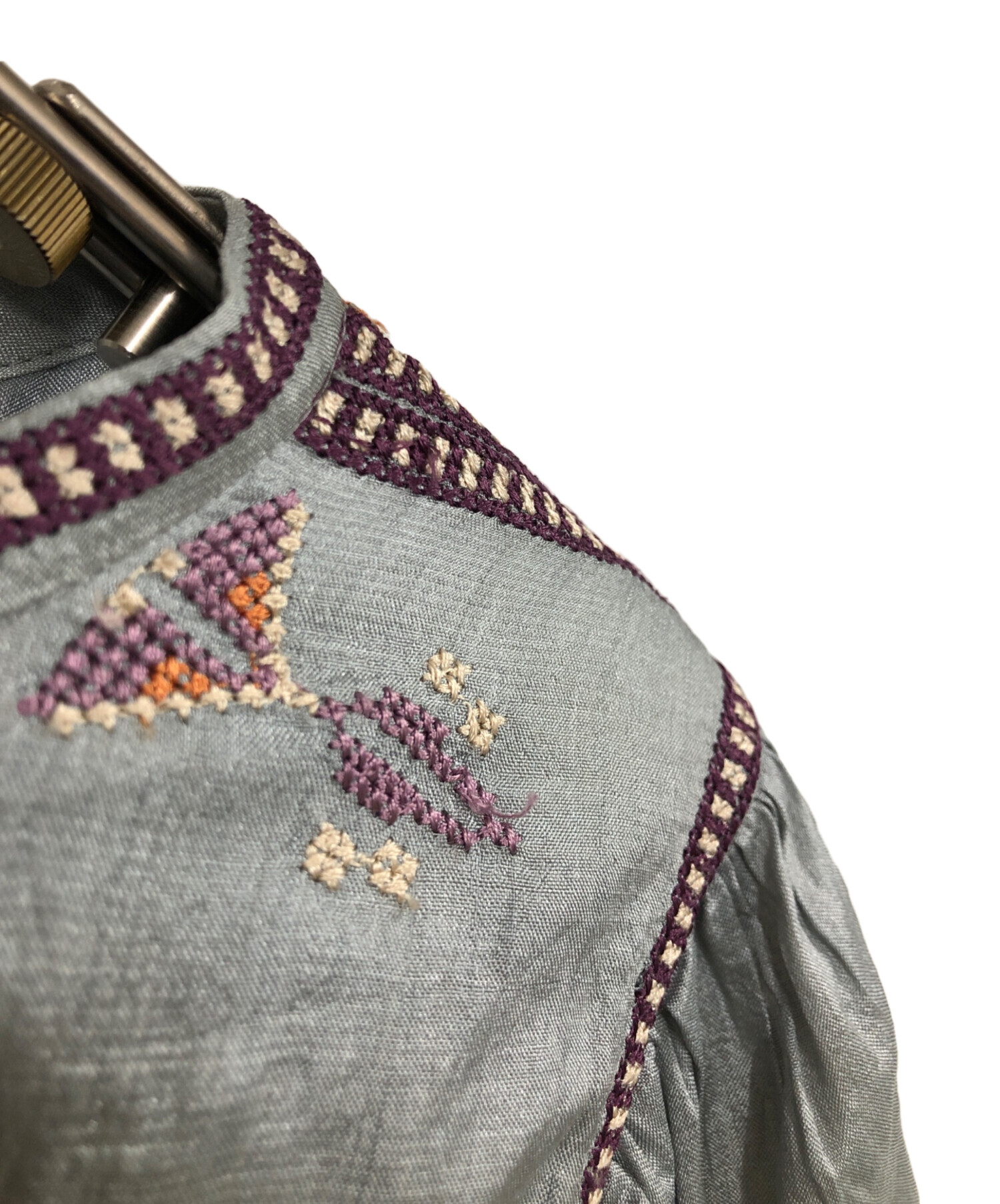 ひめ6点　イザベルマランエトワール 刺繍タックブラウス ISABEL MARANT ETOILE（イザベルマランエトワール）ブラウス 紺 サイズ