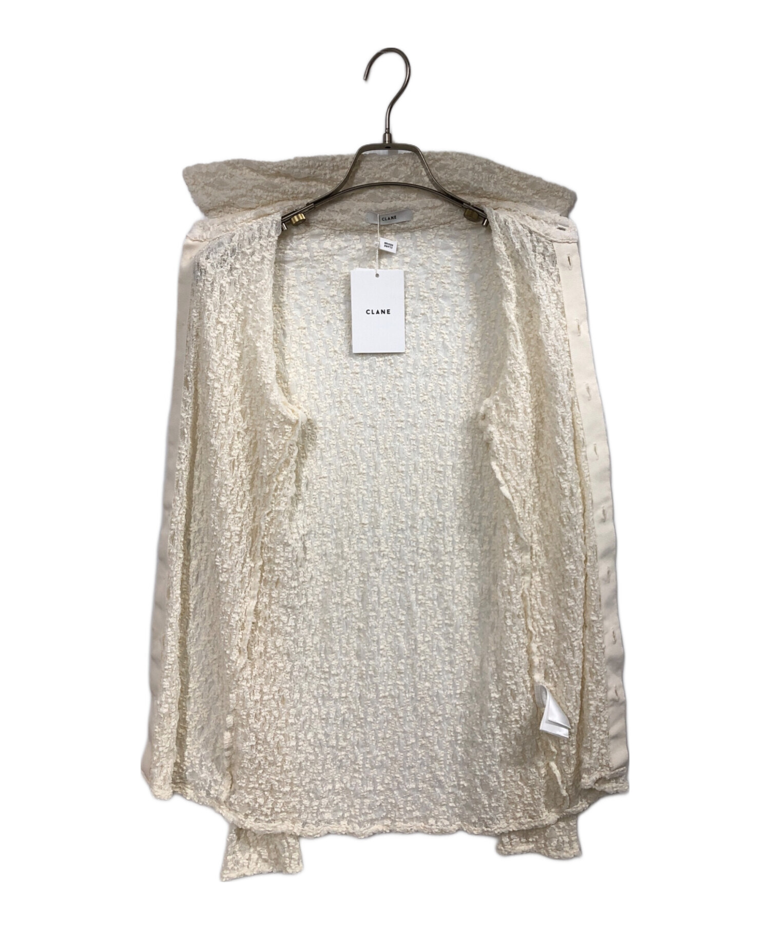 中古・古着通販】CLANE (クラネ) LADY LACE SHIRT ホワイト サイズ:1