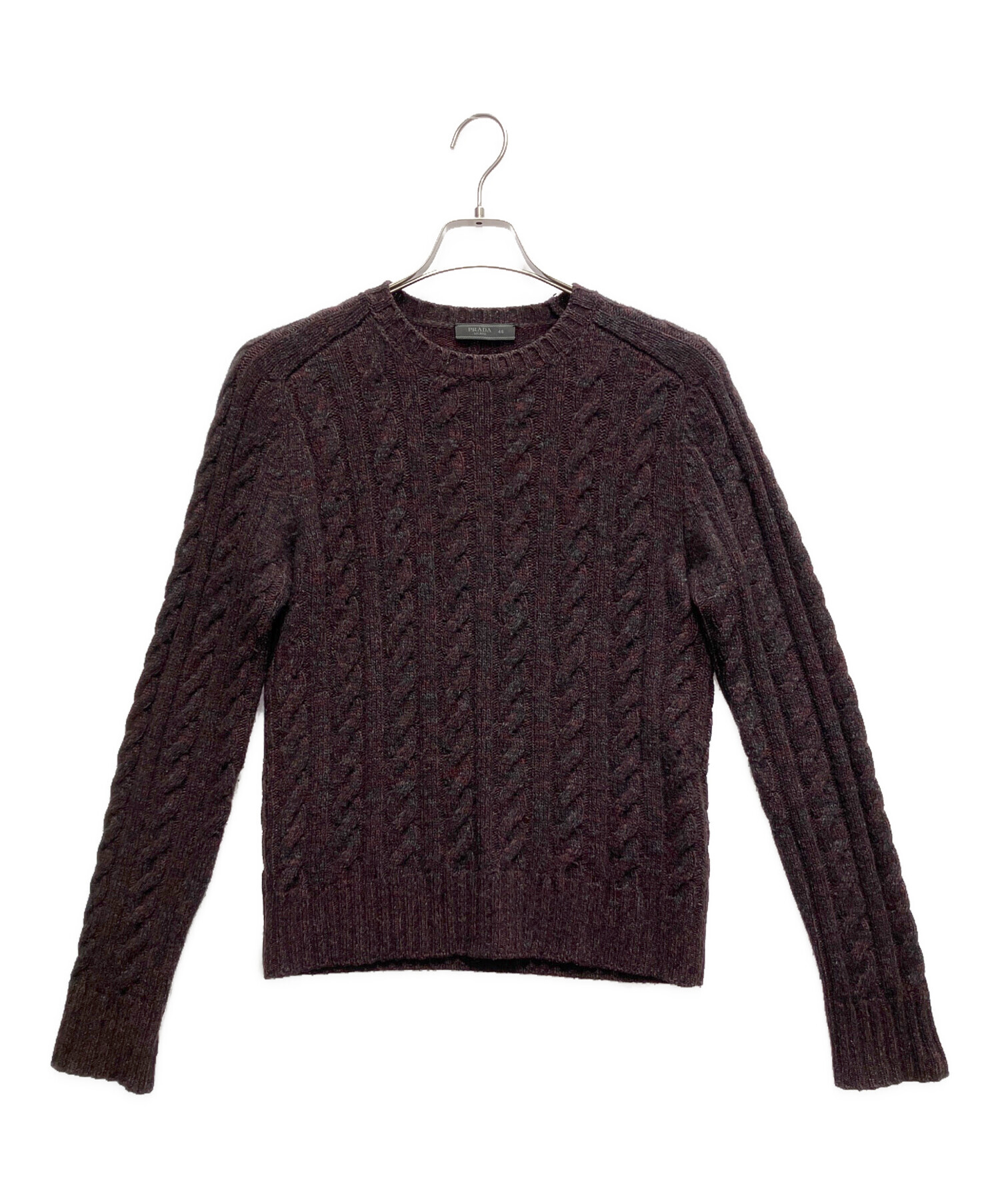 中古・古着通販】PRADA (プラダ) カシミヤ混ケーブルニット パープル