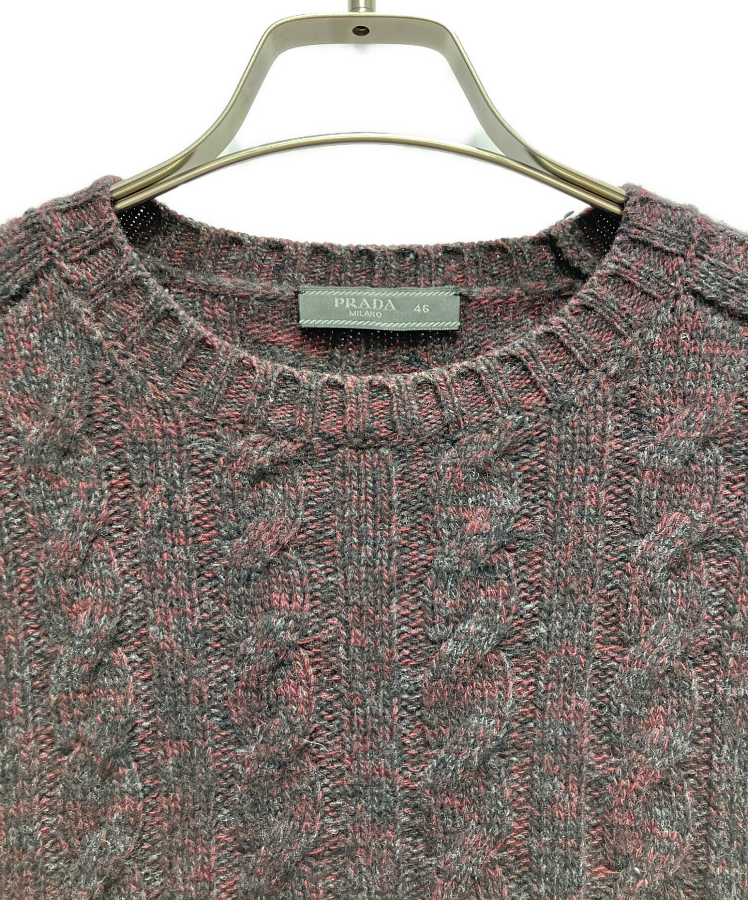 中古・古着通販】PRADA (プラダ) カシミヤ混ケーブルニット パープル