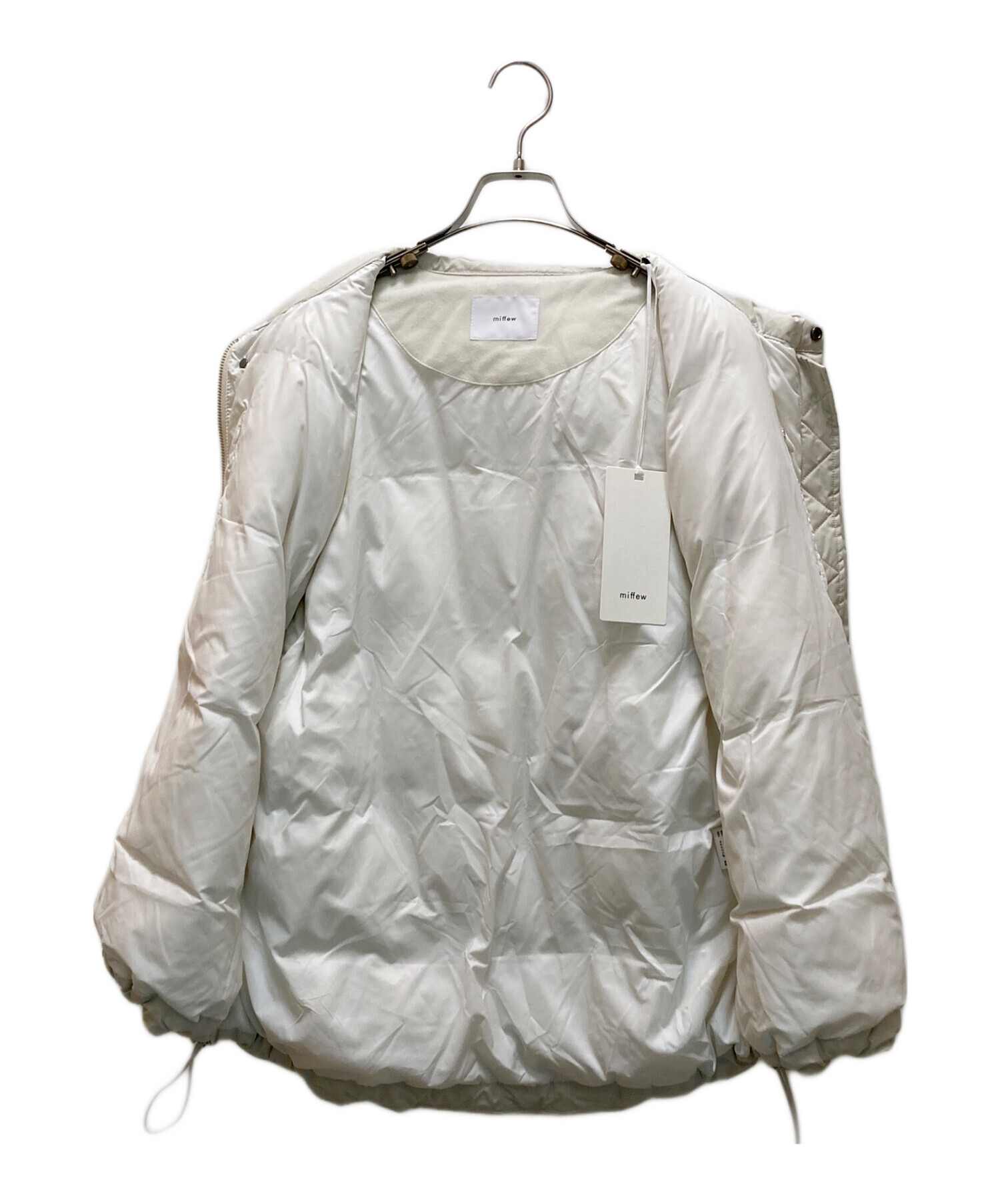 miffew ダウンベスト ホワイト サイズ1 中古・古着通販】miffew (ミフュー) スタンドカラーダウンベスト