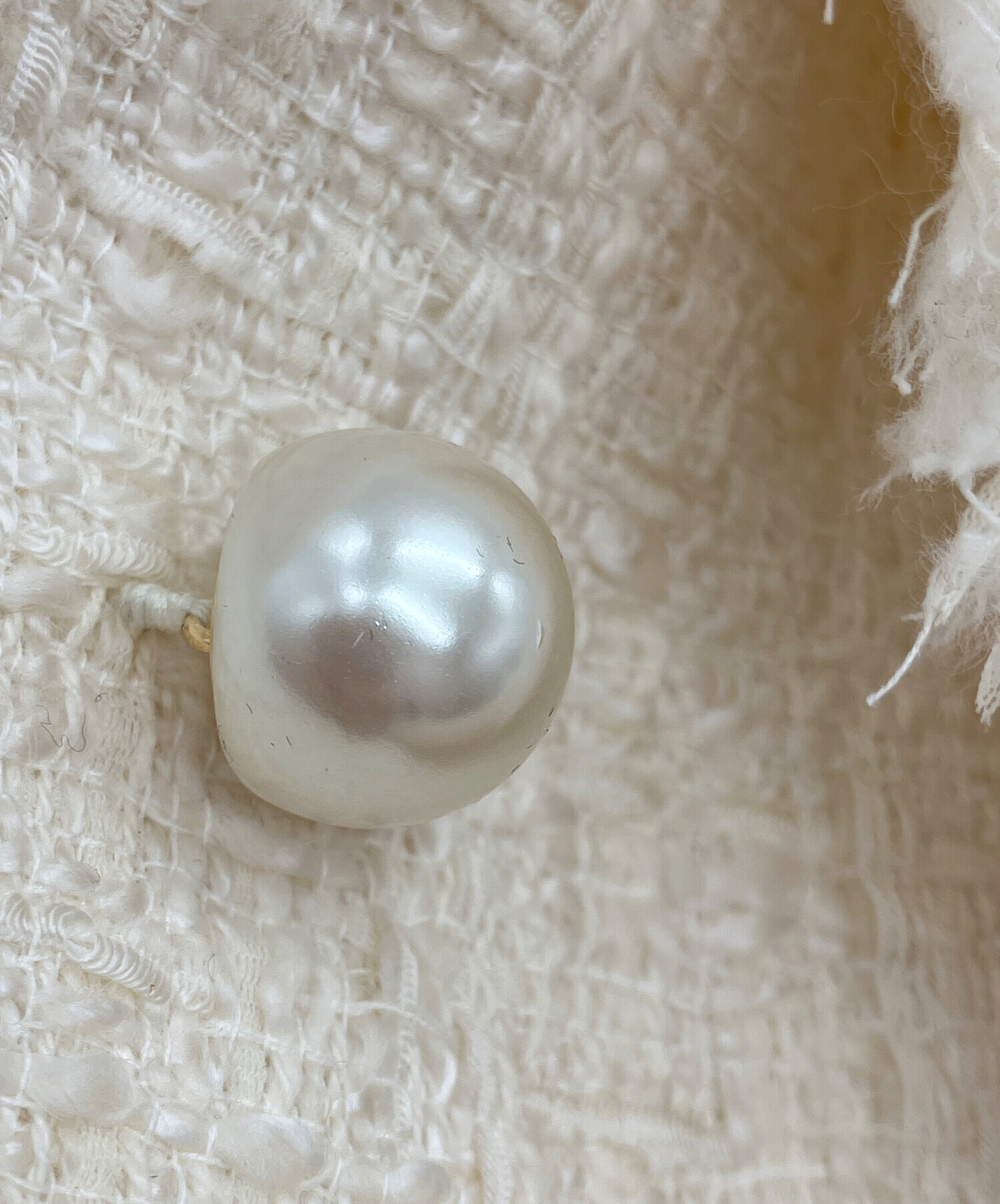 中古・古着通販】ANAYI (アナイ) ツイードフリンジジレ アイボリー