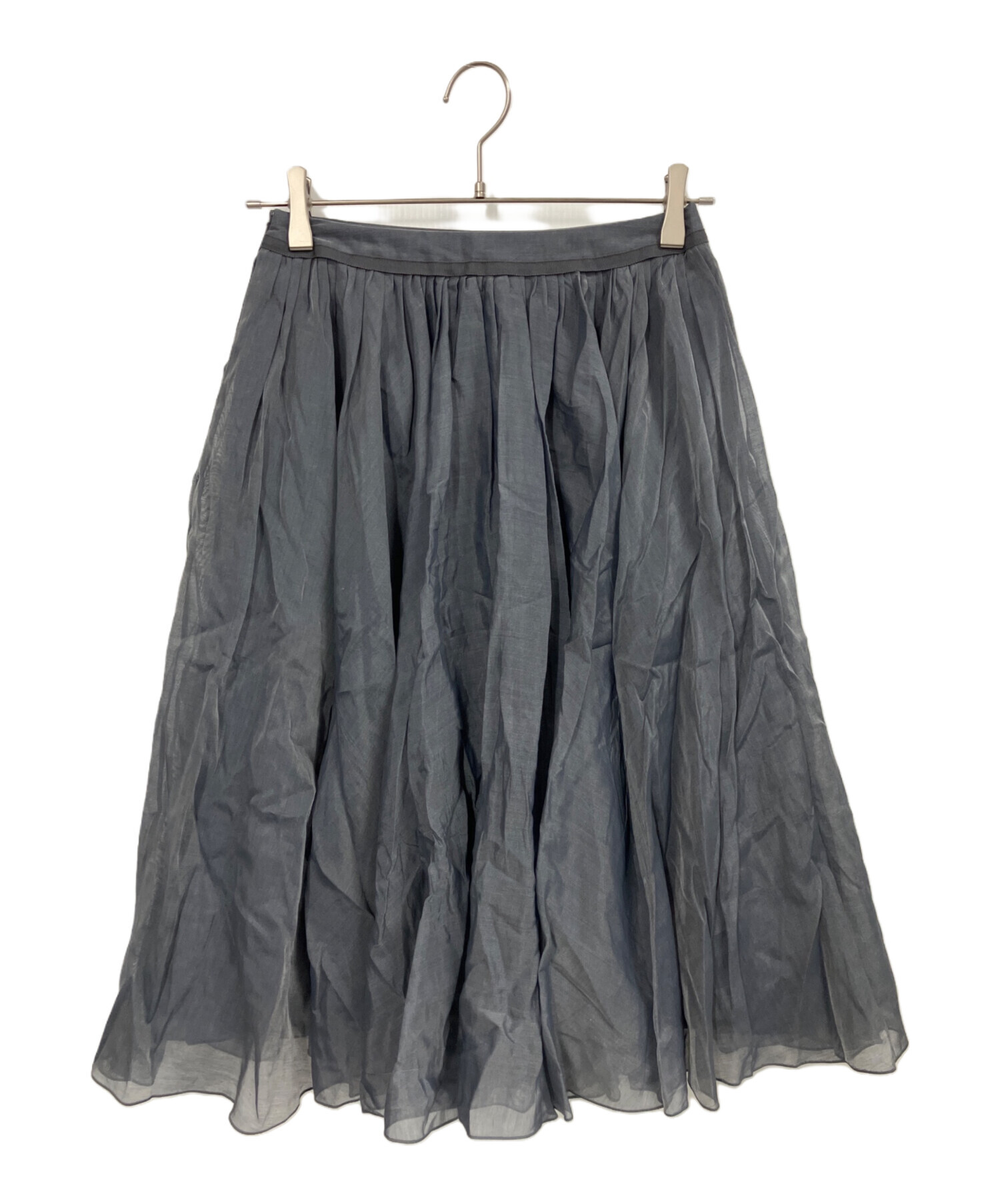 Foxeyフォクシー シアーサーキュラースカート 40 ブルー シルク シフォン 中古・古着通販】FOXEY (フォクシー) シアーサーキュラースカート