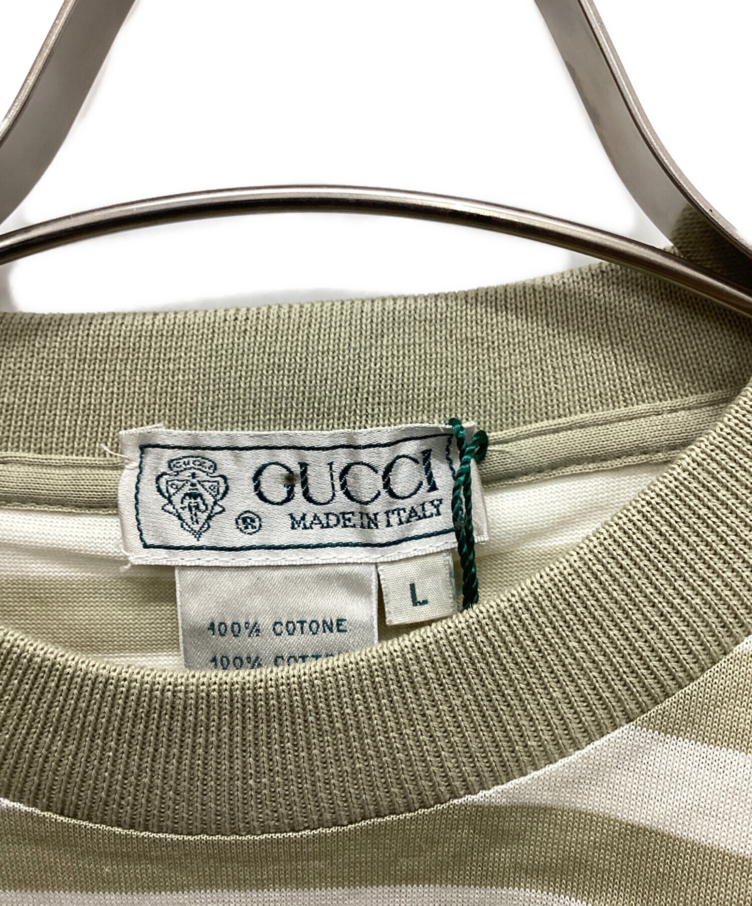 中古・古着通販】GUCCI (グッチ) OLDバック刺繍ボーダーTシャツ