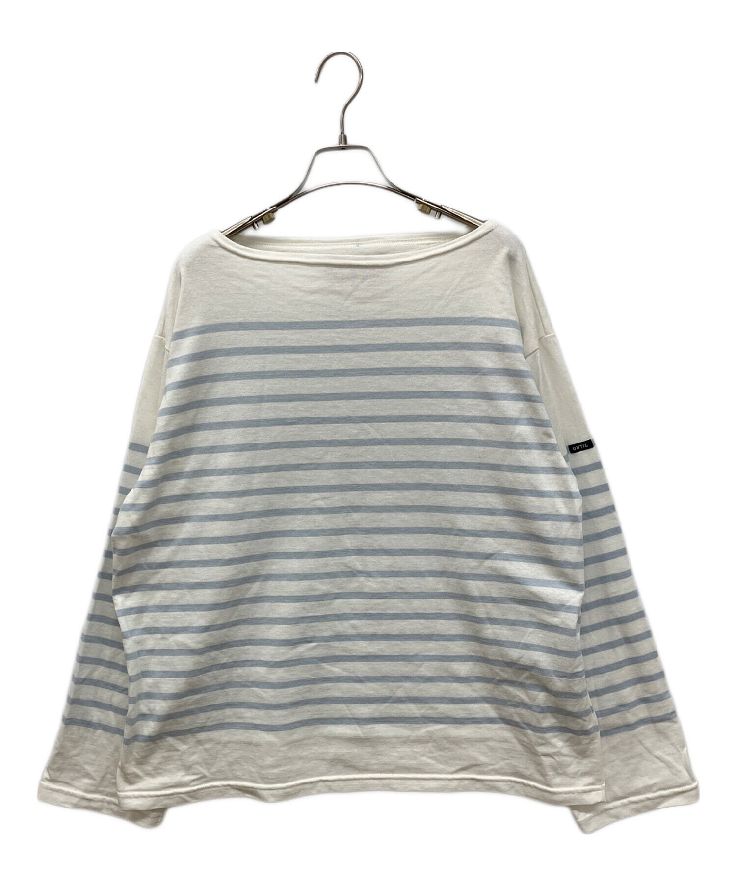 OUTIL ボーダー バスクシャツ フランス製 サイズ0 長袖Ｔシャツ カットソー ロンＴ グリーン ホワイト レディース ウティ【中古】6-0226M∞ OUTIL ボーダー バスクシャツ フランス製 サイズ0 長袖Tシャツ