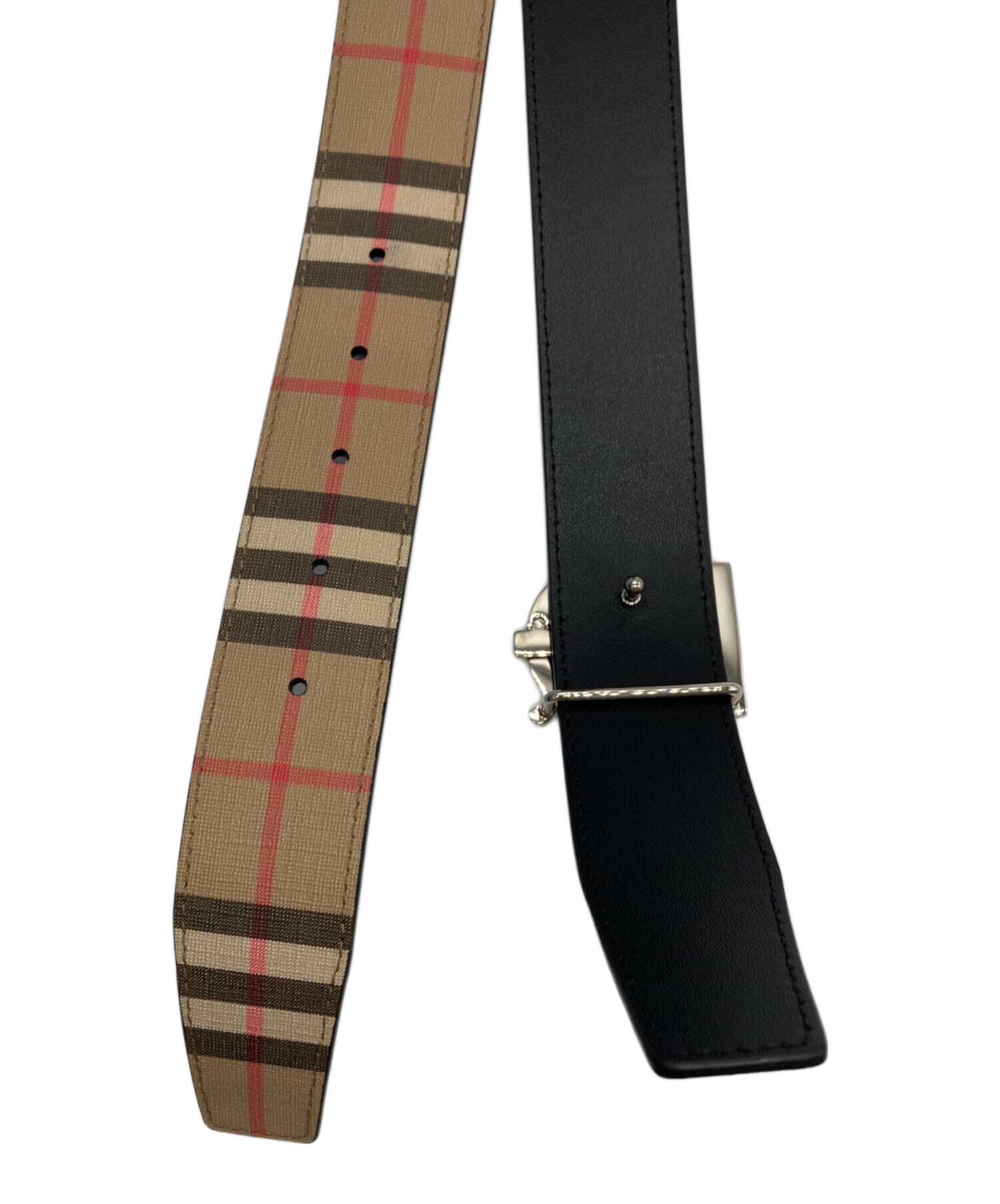 【美品】BURBERRY バーバリー　ノバチェック　ベルト　TBバックル　金具 中古・古着通販】BURBERRY (バーバリー) TBバックルノヴァチェック