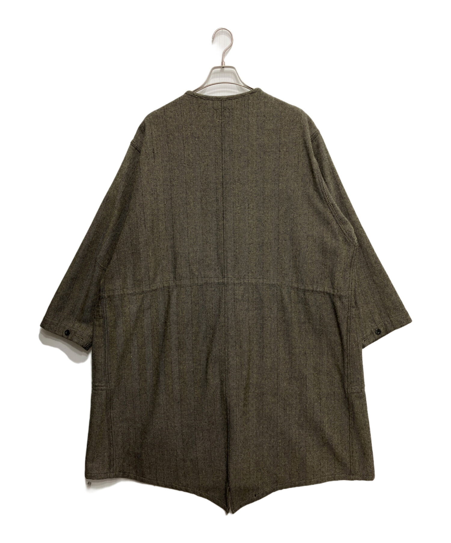 中古・古着通販】orSlow (オアスロウ) ヘリンボーンノーカラーコート 