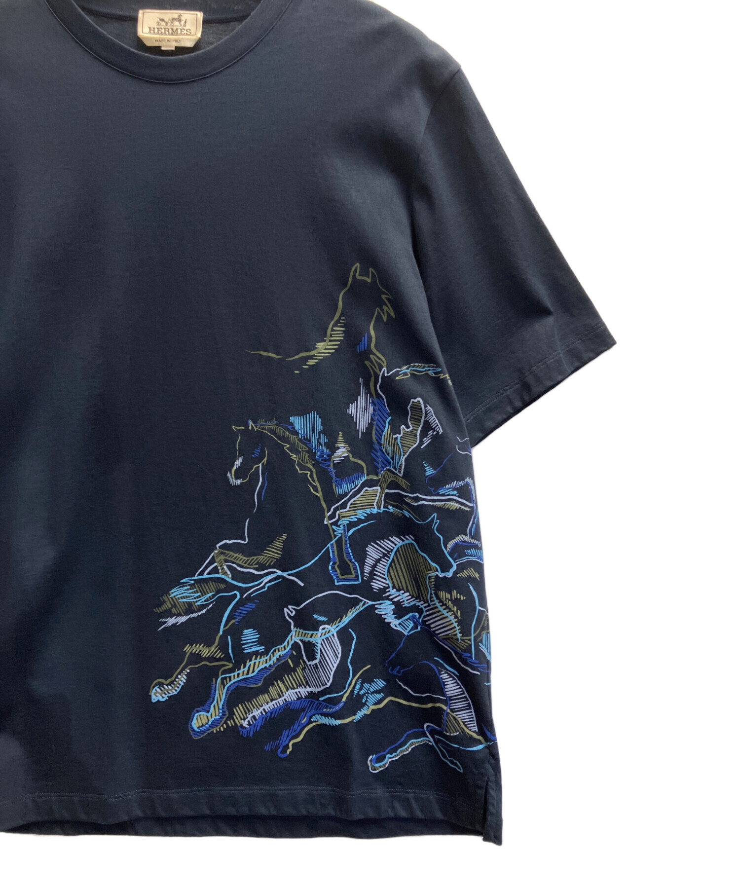 中古・古着通販】HERMES (エルメス) Tシャツ ネイビー サイズ:L