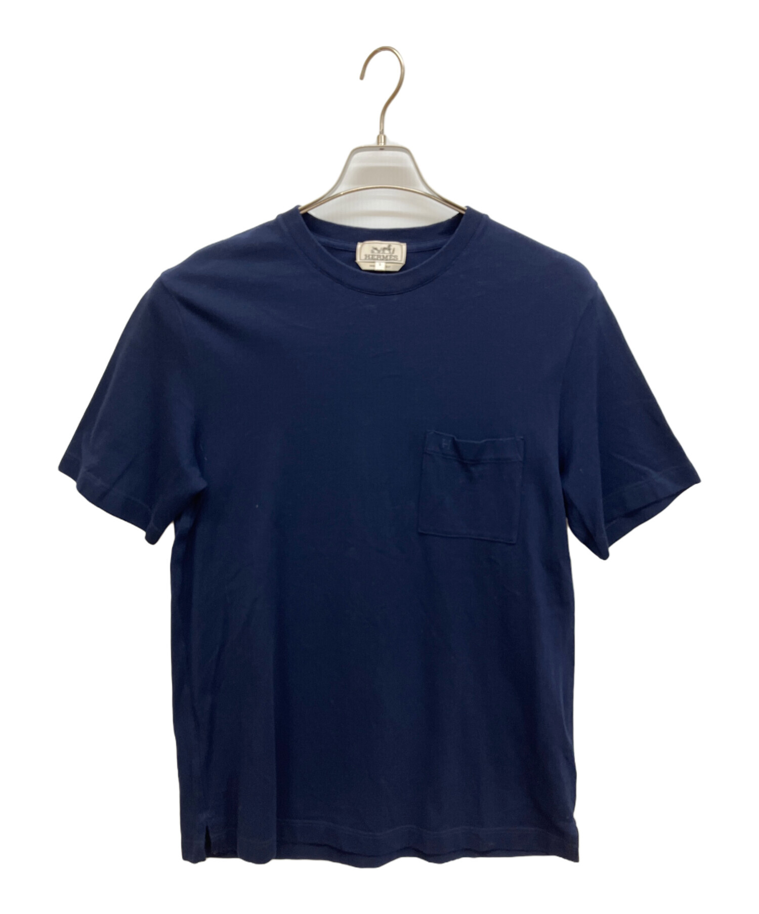 【美品】エルメス　ポケット Tシャツ　濃紺　黒 中古・古着通販】HERMES (エルメス) ポケットTシャツ ネイビー サイズ