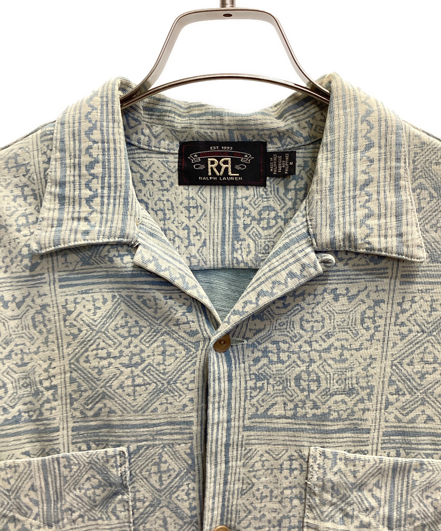 中古・古着通販】RRL (ダブルアールエル) 総柄オープンカラーシャツ 