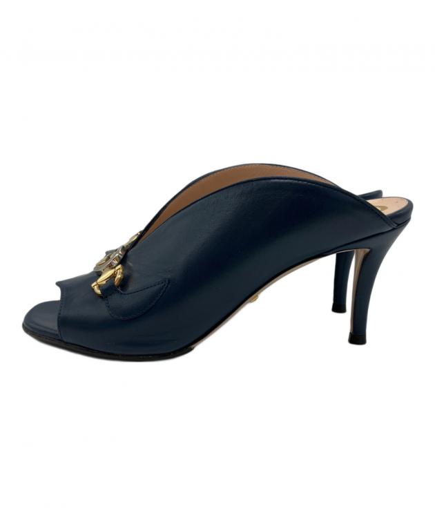 中古・古着通販】GUCCI (グッチ) ミュール ネイビー サイズ:37