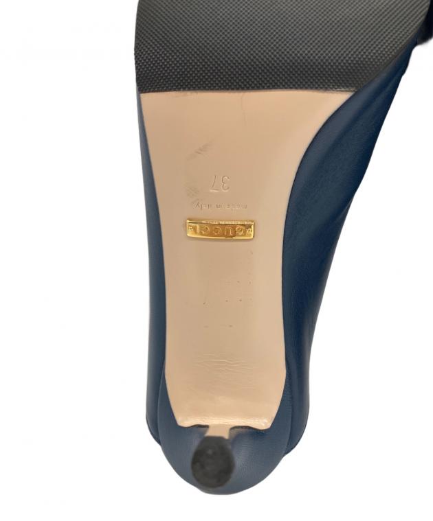 中古・古着通販】GUCCI (グッチ) ミュール ネイビー サイズ:37