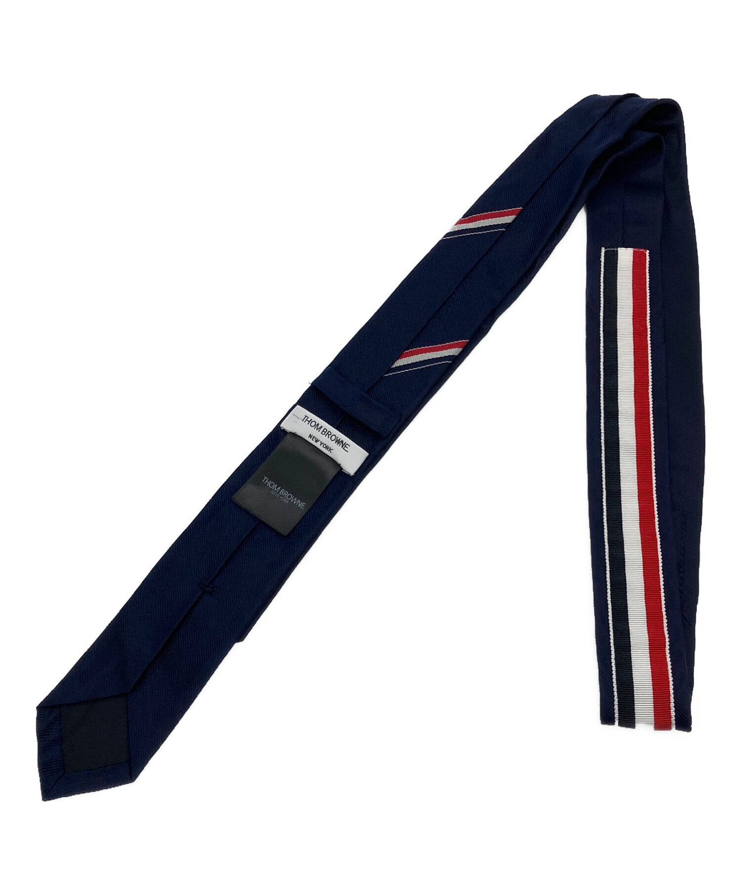 中古・古着通販】Thom Browne (トムブラウン) ネクタイ ネイビー 中古・古着通販】Thom Browne (トムブラウン) ネクタイ ネイビー