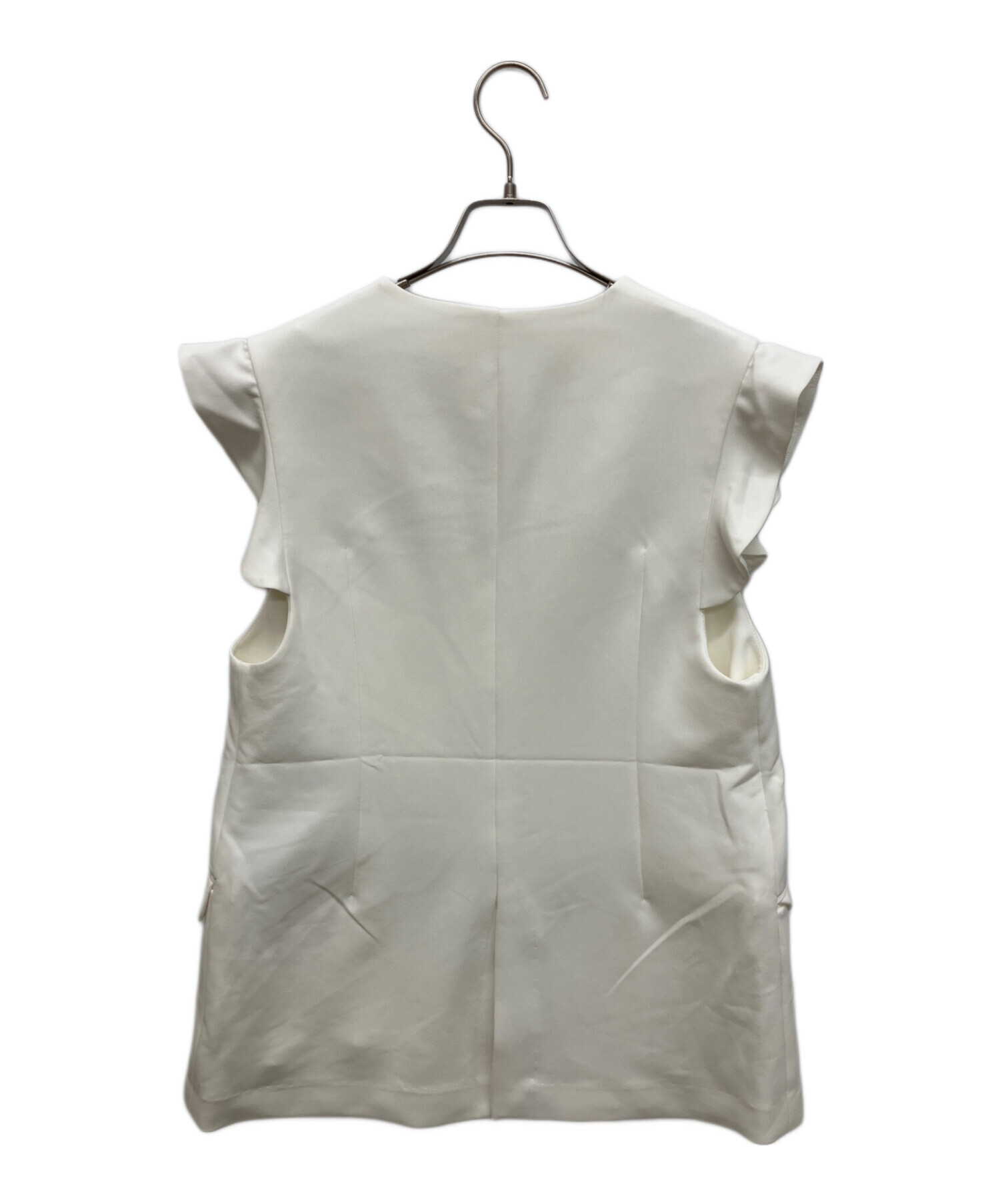 中古・古着通販】CELFORD (セルフォード) フリルスリーブジレ ホワイト 