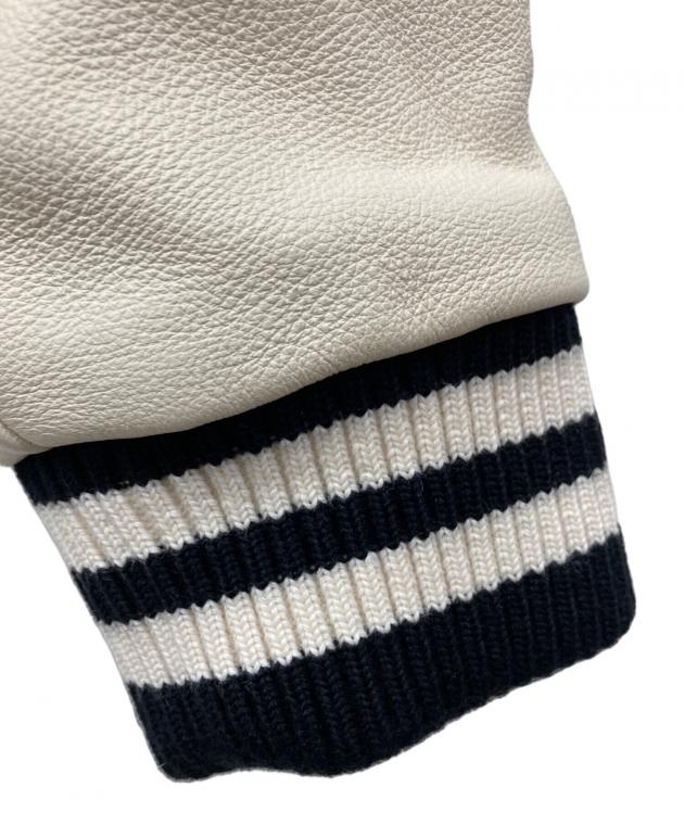 中古・古着通販】MAISON KITSUNE (メゾンキツネ) レザー切替スタジャン