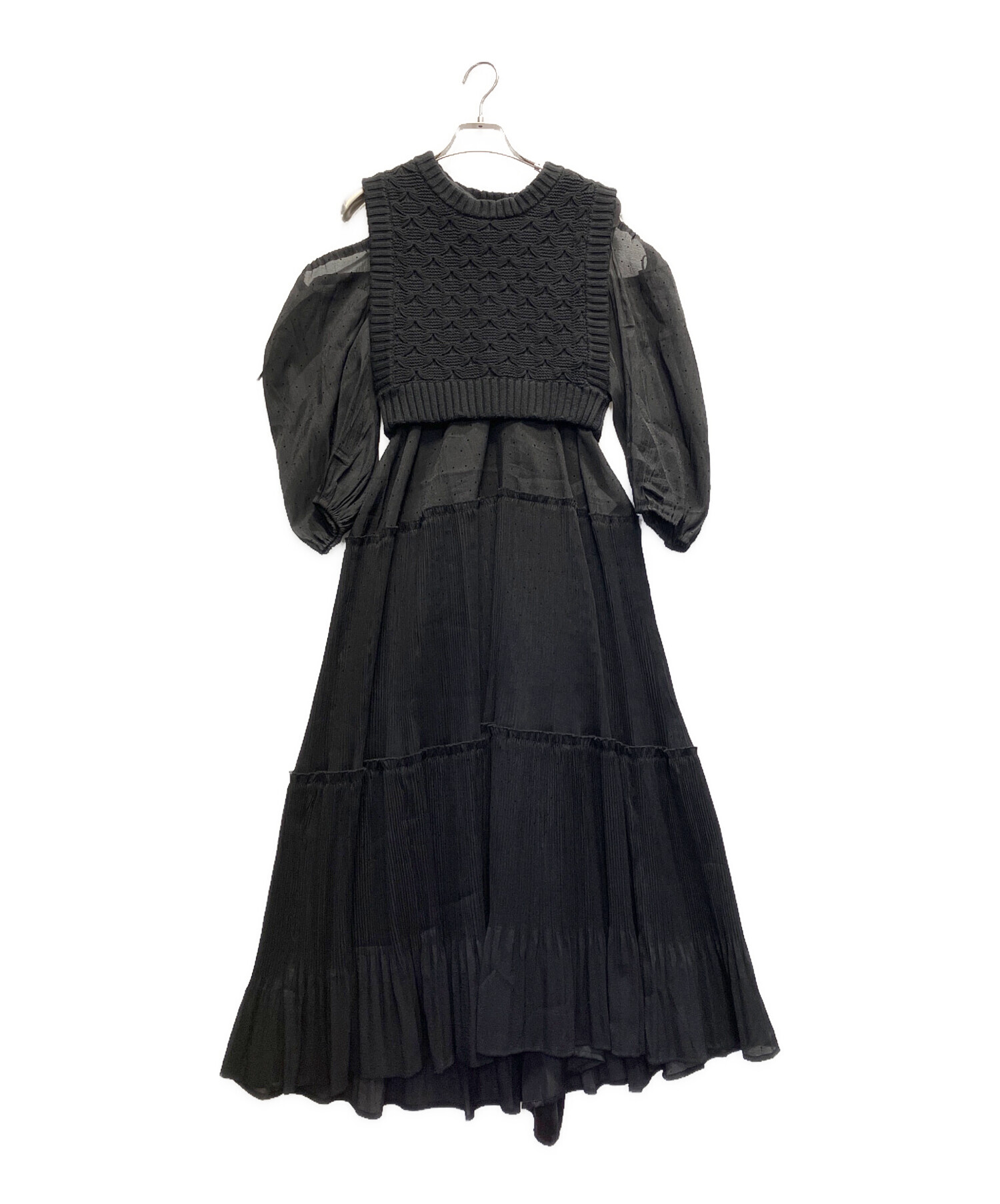 中古・古着通販】furfur (ファーファー) ニットベストセットワンピース