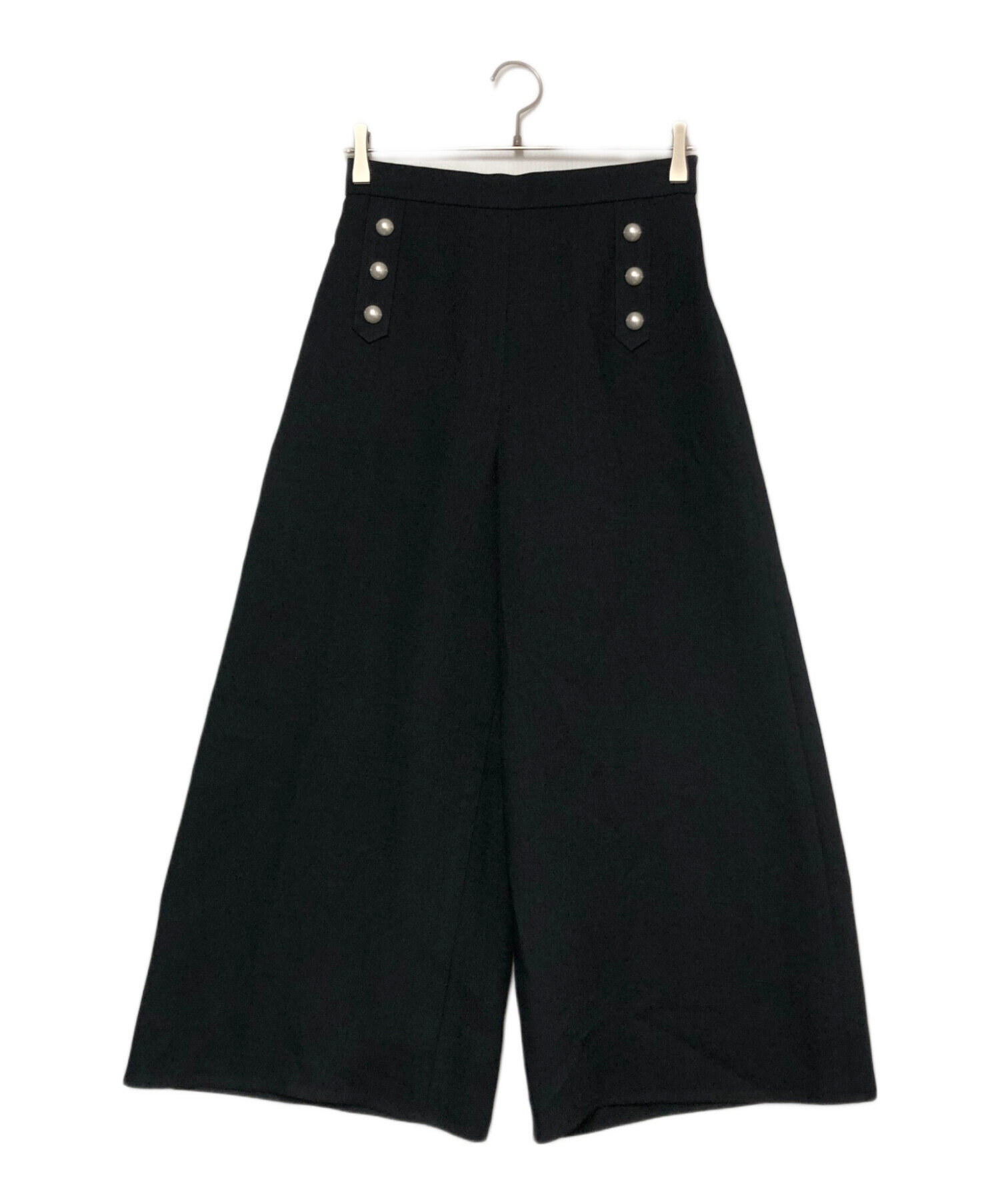 ルネ　ワイドパンツ　ブラックデニム 中古・古着通販】Rene (ルネ) ワイドパンツ ブラック サイズ:38