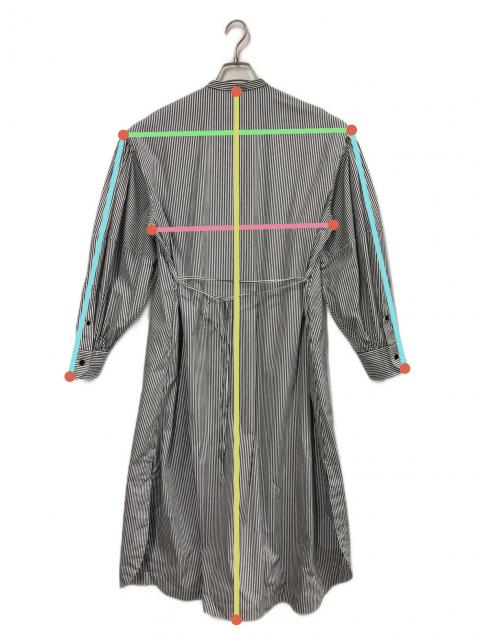 中古・古着通販】HYKE (ハイク) ストライプシャツワンピース ホワイト