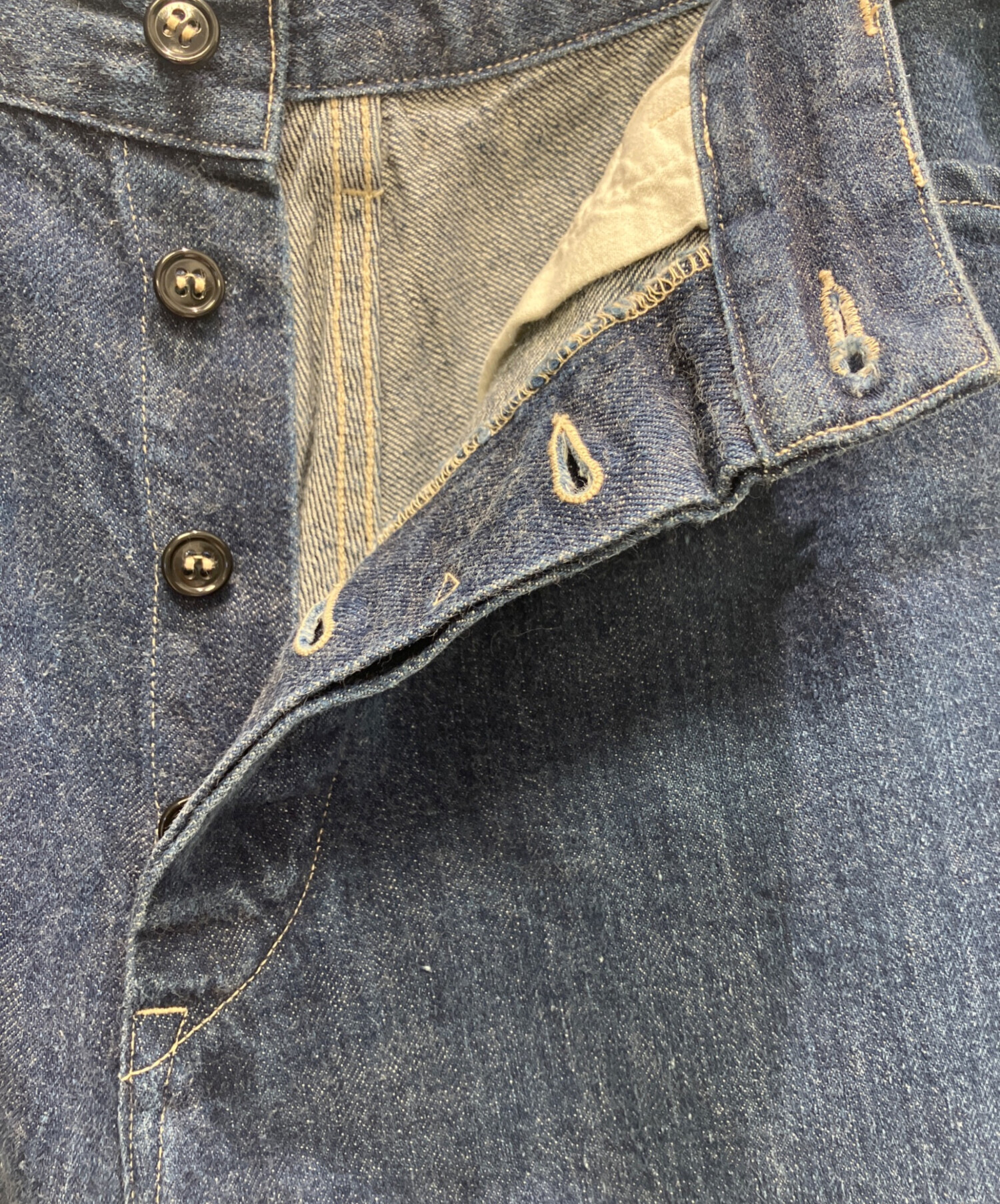 中古・古着通販】COMOLI (コモリ) デニムベルテッドパンツ インディゴ