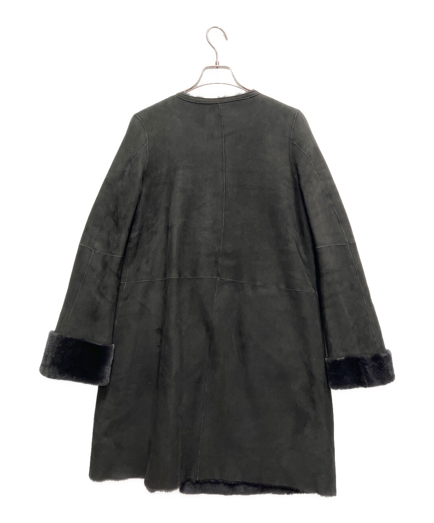 中古・古着通販】unknown (アンノーン) ノーカラームートンコート 