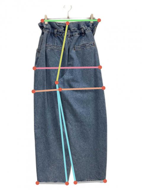 中古・古着通販】anuke (アンヌーク) Waist Tuck Denim インディゴ