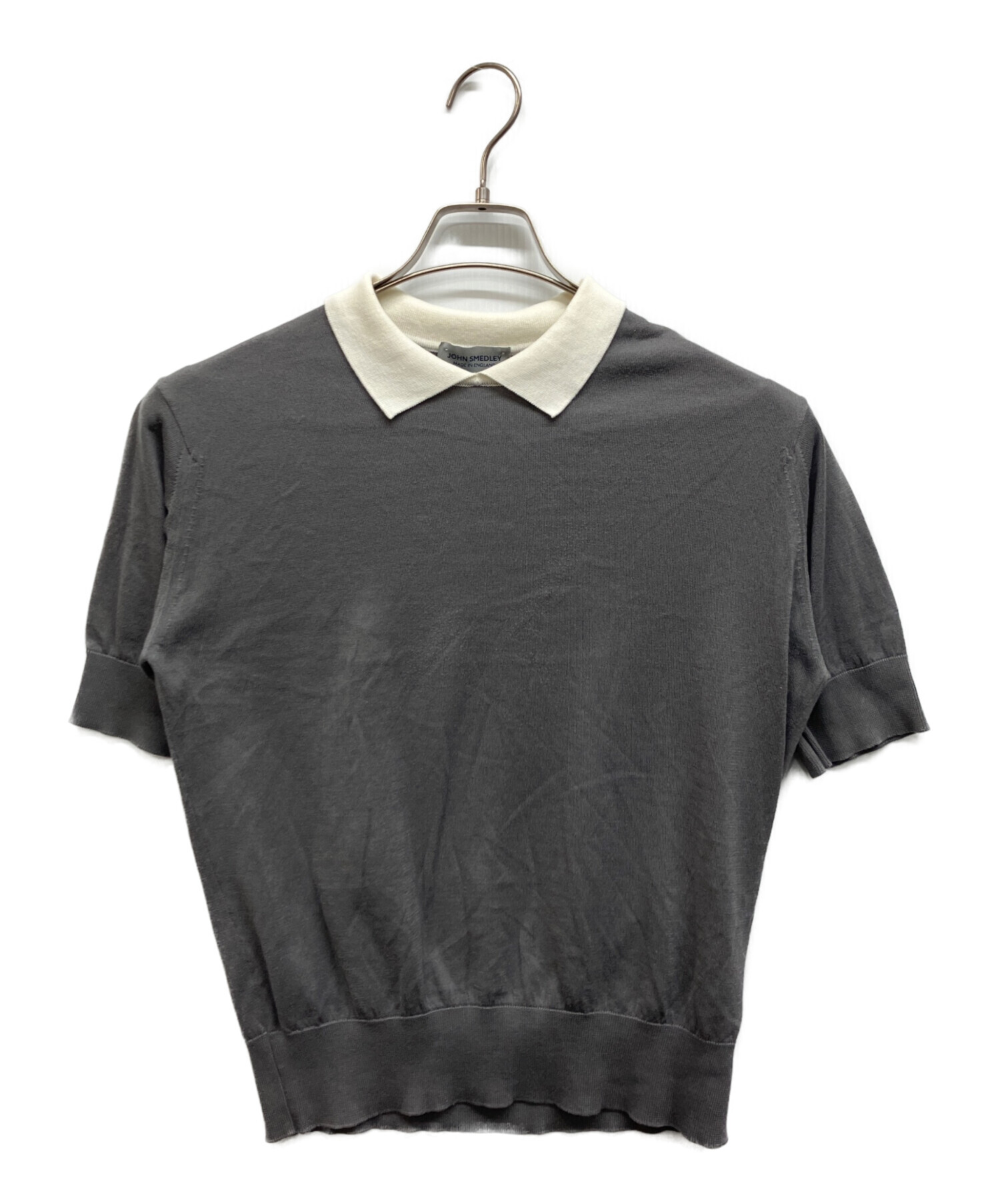 JOHN SMEDLEY グレー 半袖ポロシャツ　古着　緑タグ 中古・古着通販】JOHN SMEDLEY (ジョンスメドレー) ニットポロシャツ