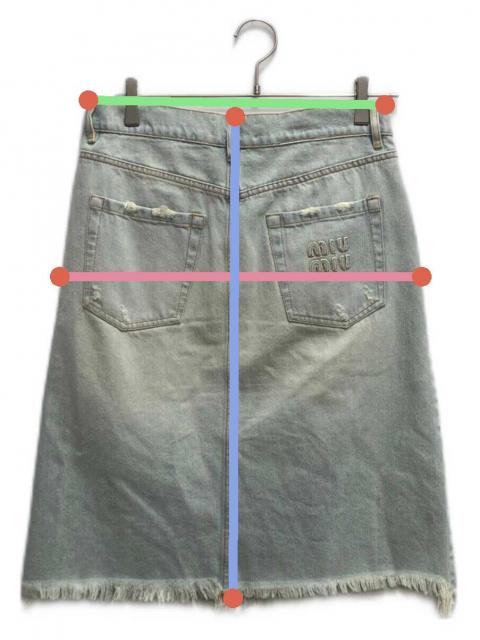 ミュウミュウ⭐️かわいいクラッシュデニムスカート⭐️希少 ミュウミュウ⭐️かわいいクラッシュデニムスカート⭐️希少 ミュウ