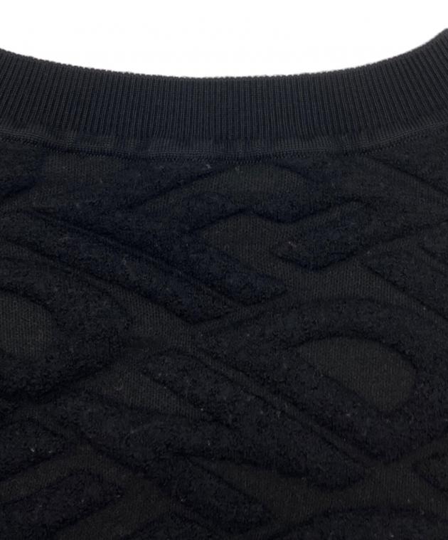 中古・古着通販】FENDI (フェンディ) ロゴラインニット ブラック