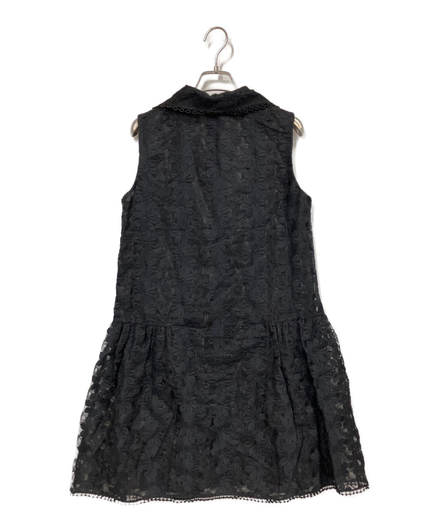 中古・古着通販】ANNA SUI (アナスイ) 刺繍ワンピース ブラック サイズ
