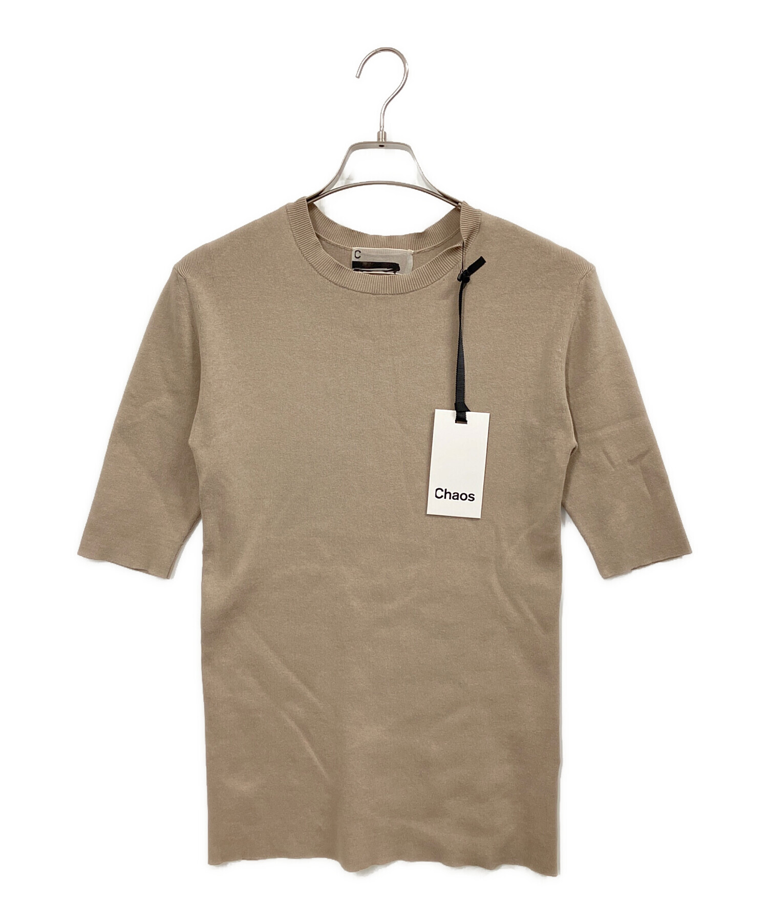 中古・古着通販】CHAOS (カオス) ティップニットTシャツ ベージュ