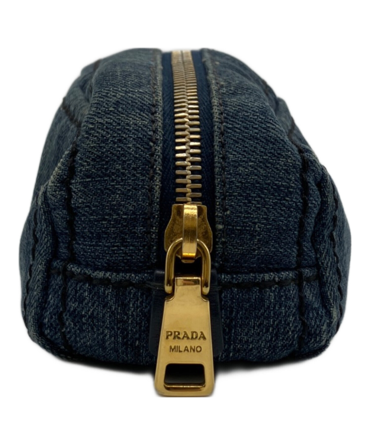 中古・古着通販】PRADA (プラダ) デニムコスメポーチ インディゴ