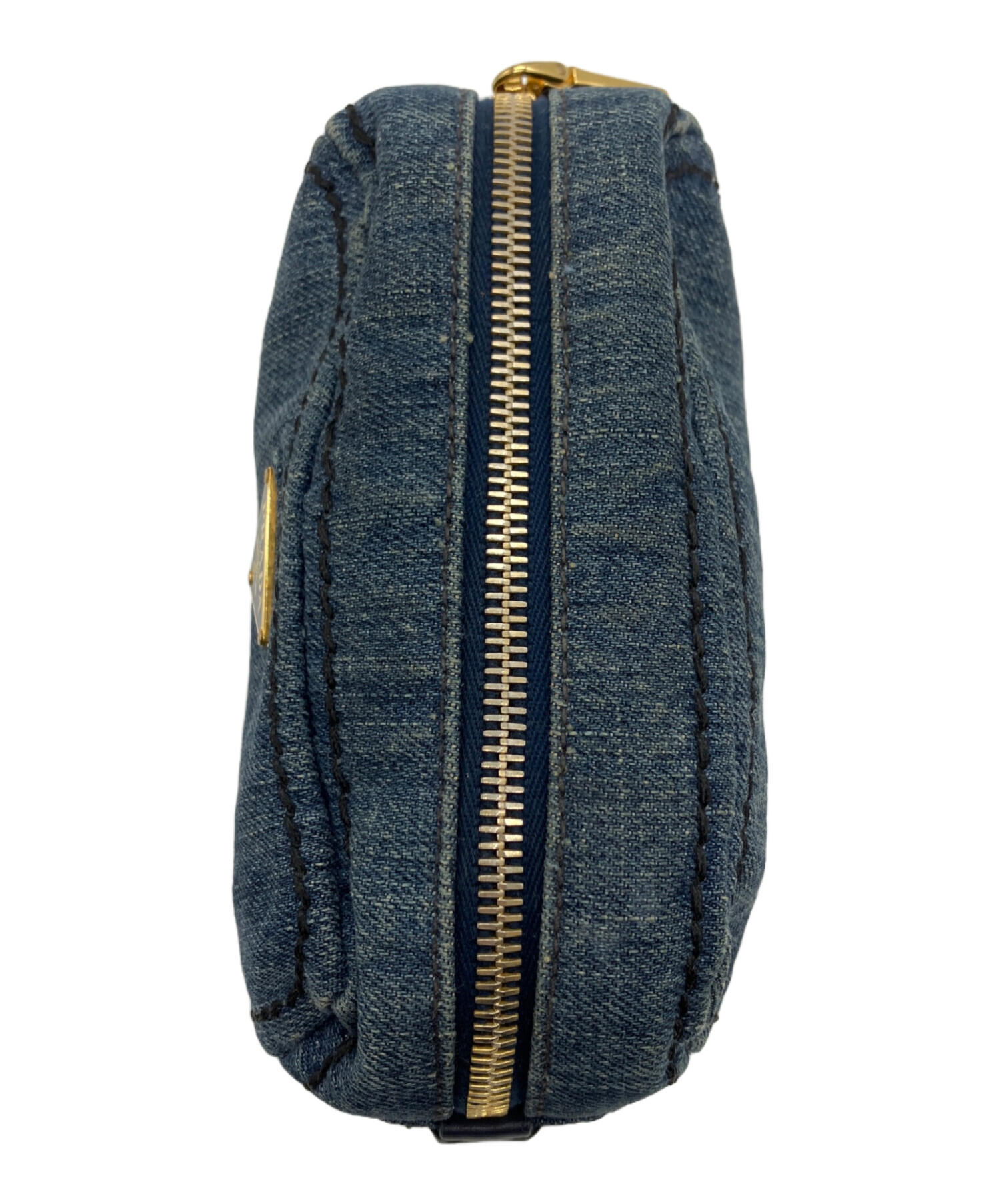 中古・古着通販】PRADA (プラダ) デニムコスメポーチ インディゴ