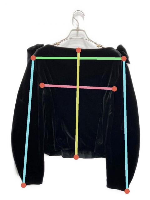 中古・古着通販】cygne (シーニュ) リボンショルダーベロアトップス