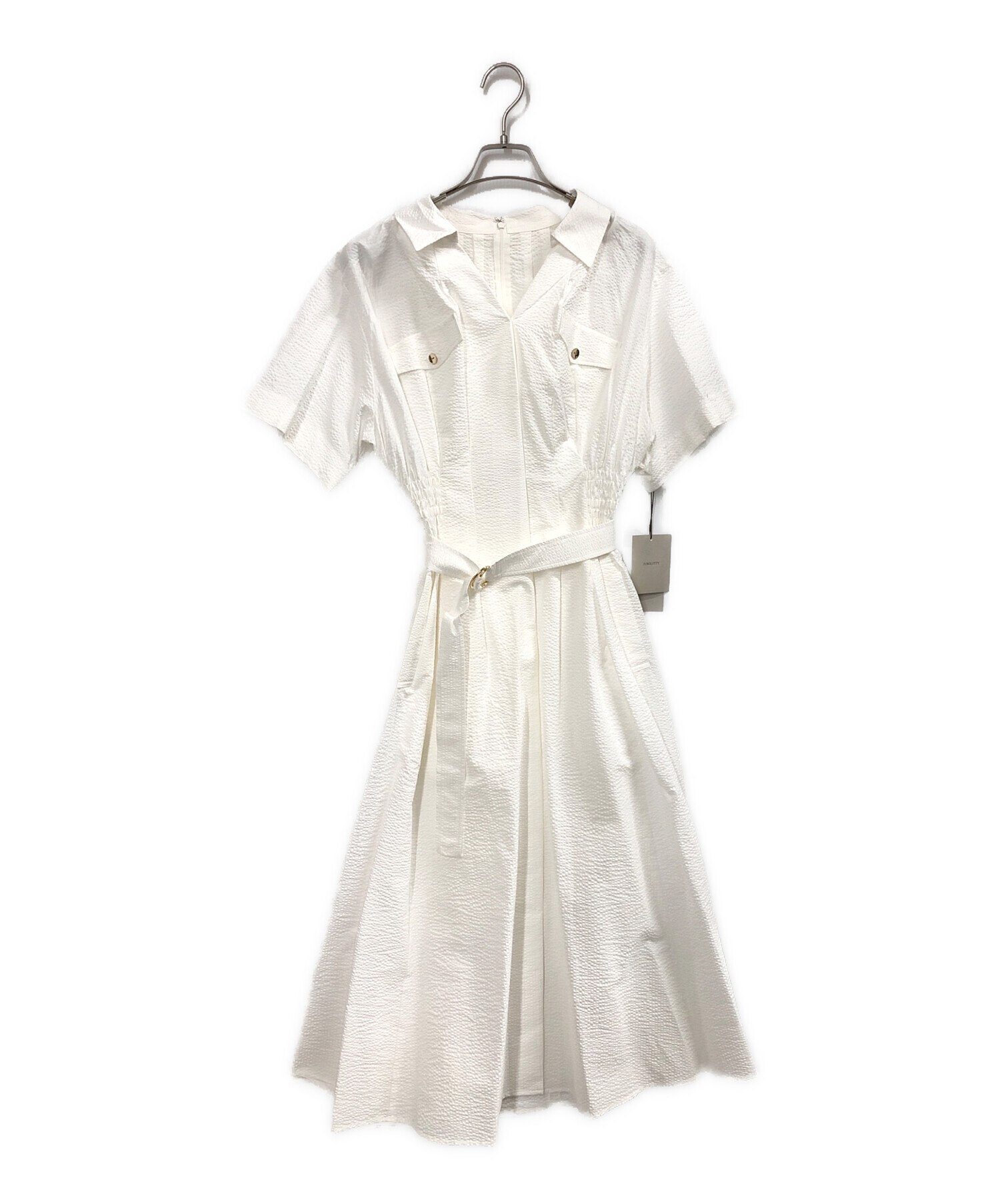 新品タグ付き★JUSGLITTYジャスグリッティー　シャーリングシャツワンピース 中古・古着通販】JUSGLITTY (ジャスグリッティー) シャーリングシャツ