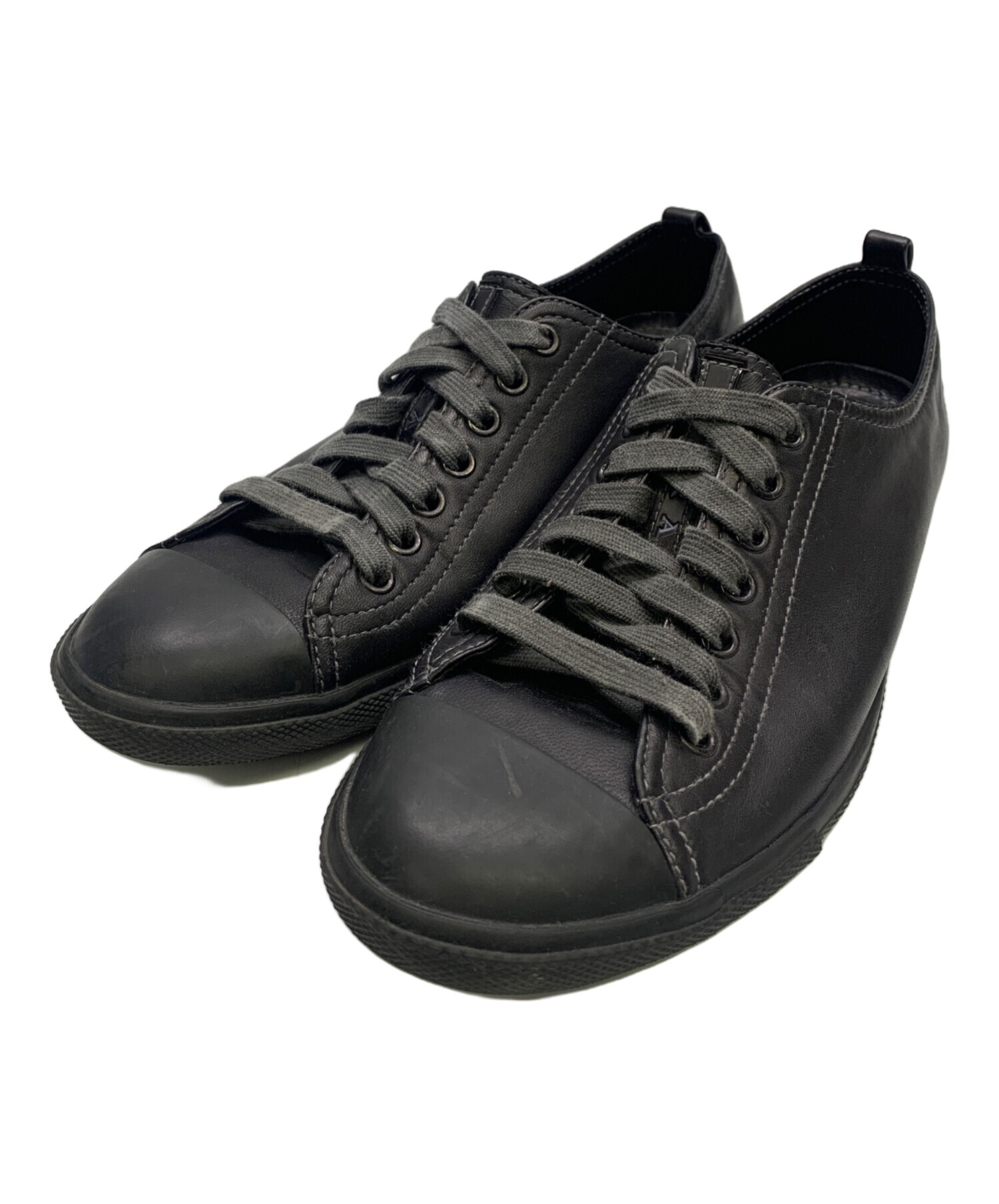 ☆美品 PRADA プラダ スポーツ ローカット レザー スニーカー ブラック 中古・古着通販】PRADA SPORTS (プラダスポーツ) ローカット