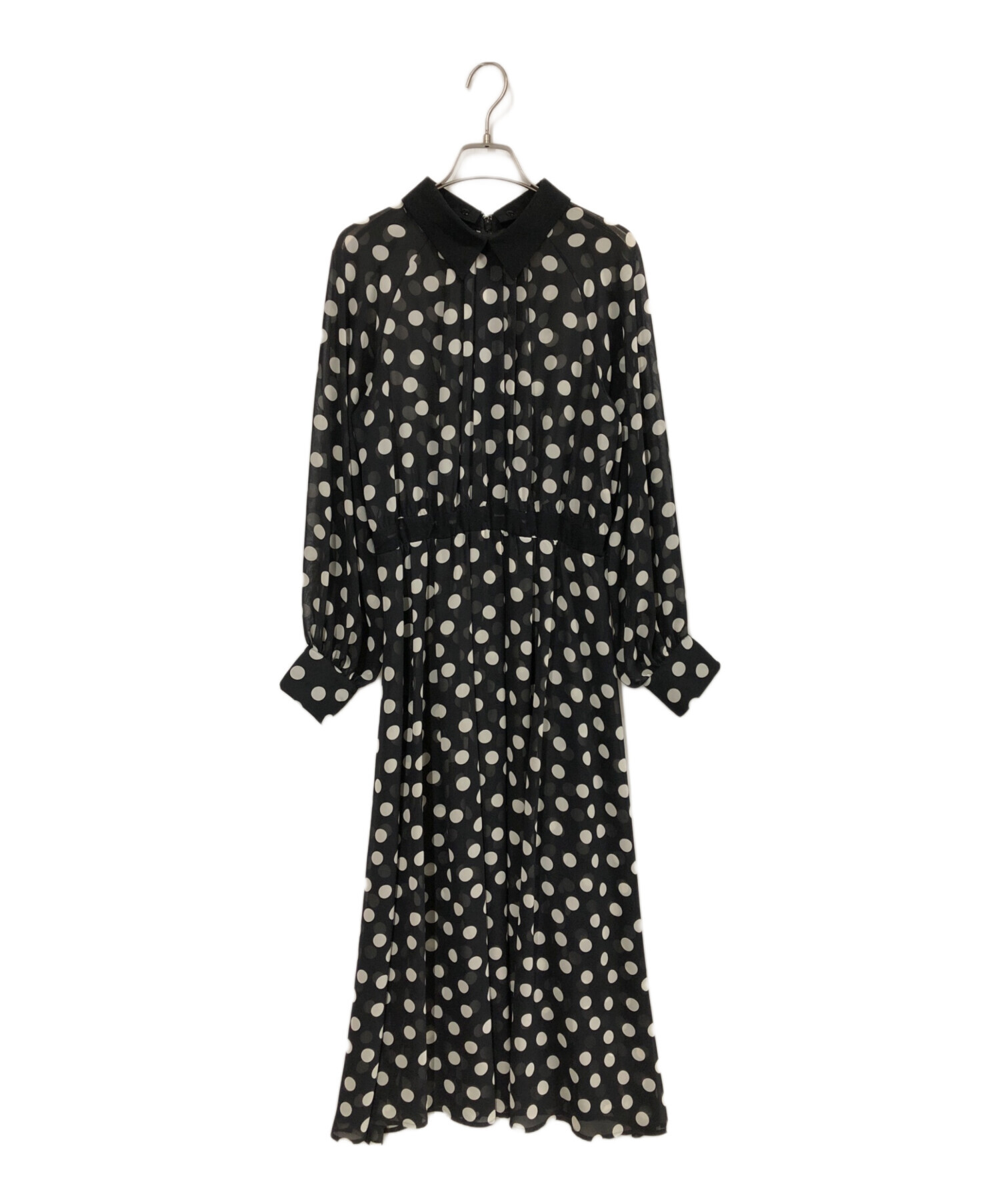 中古・古着通販】ANAYI (アナイ) ポルカドットタイ衿付きワンピース