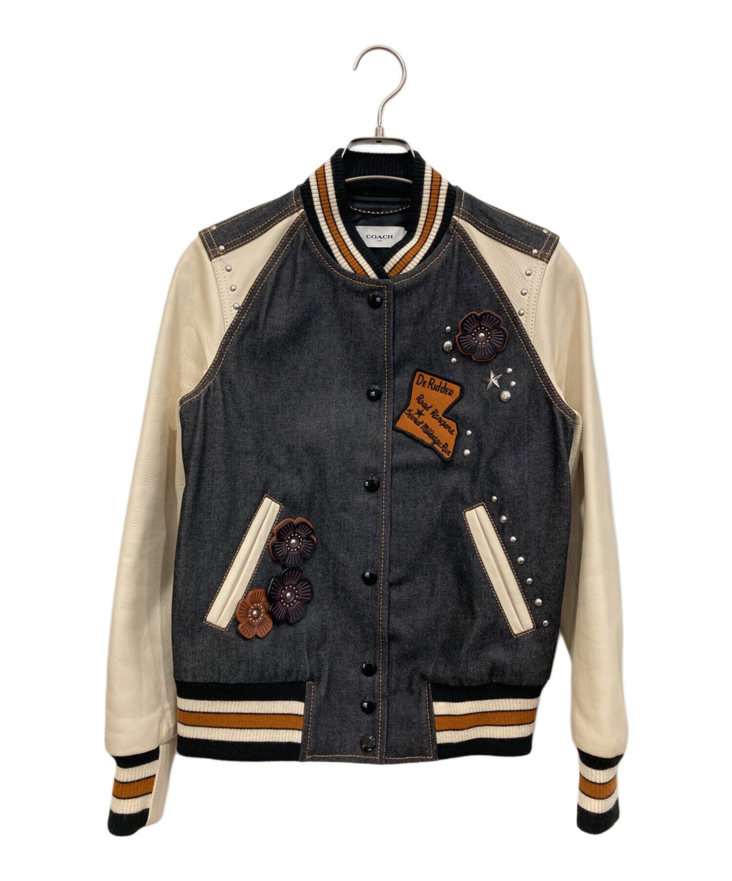 中古・古着通販】COACH (コーチ) レザースリーブスタジアムジャンパー