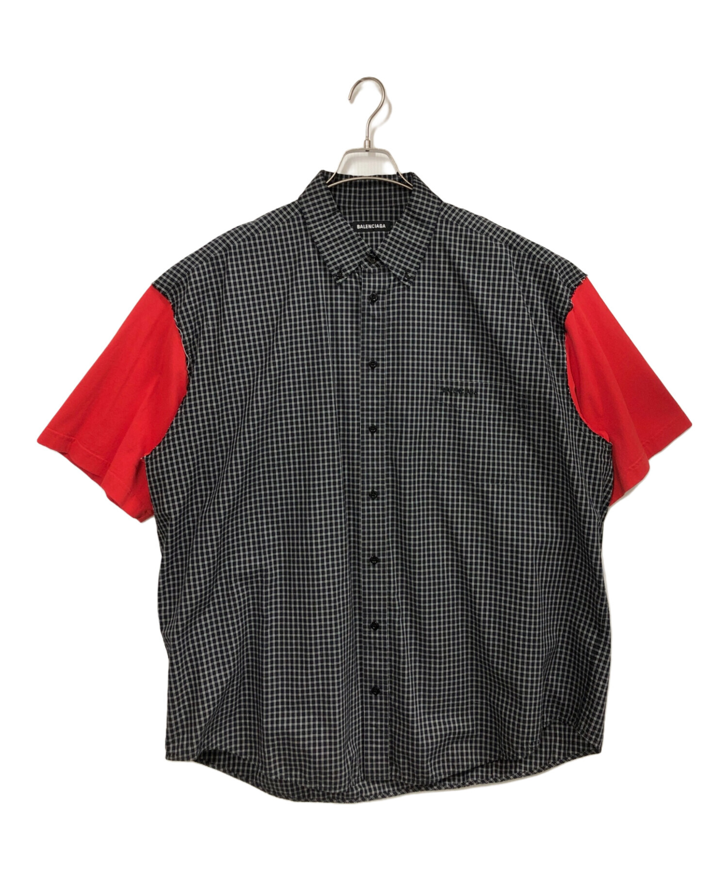 中古・古着通販】BALENCIAGA (バレンシアガ) シャツ ブラック×レッド