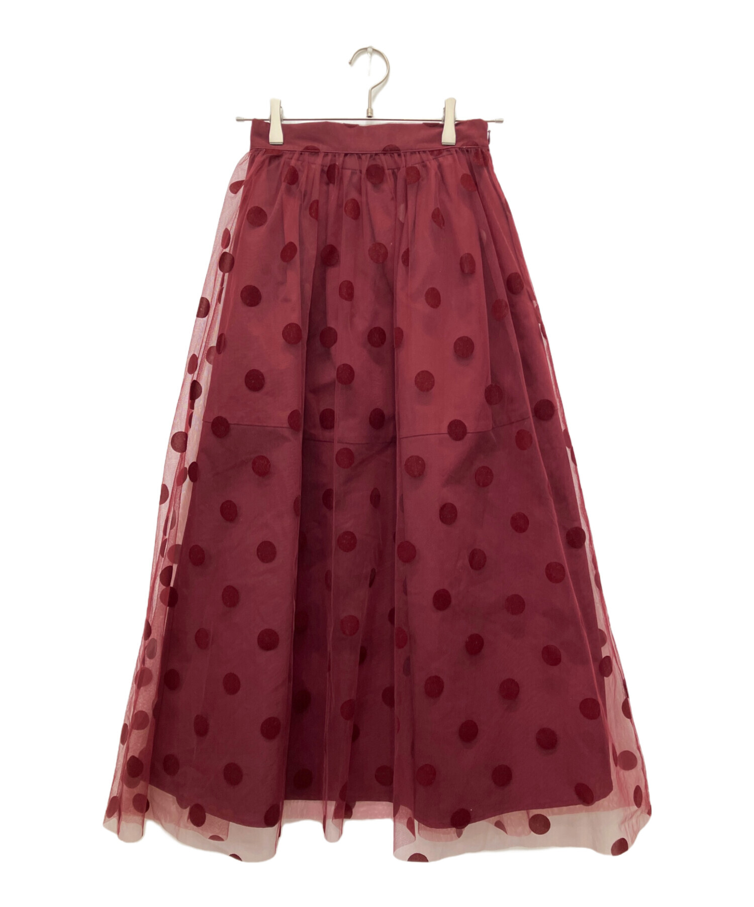 中古・古着通販】AMERI (アメリ) OTONA MUSE DOT TULLE SKIRT ボルドー