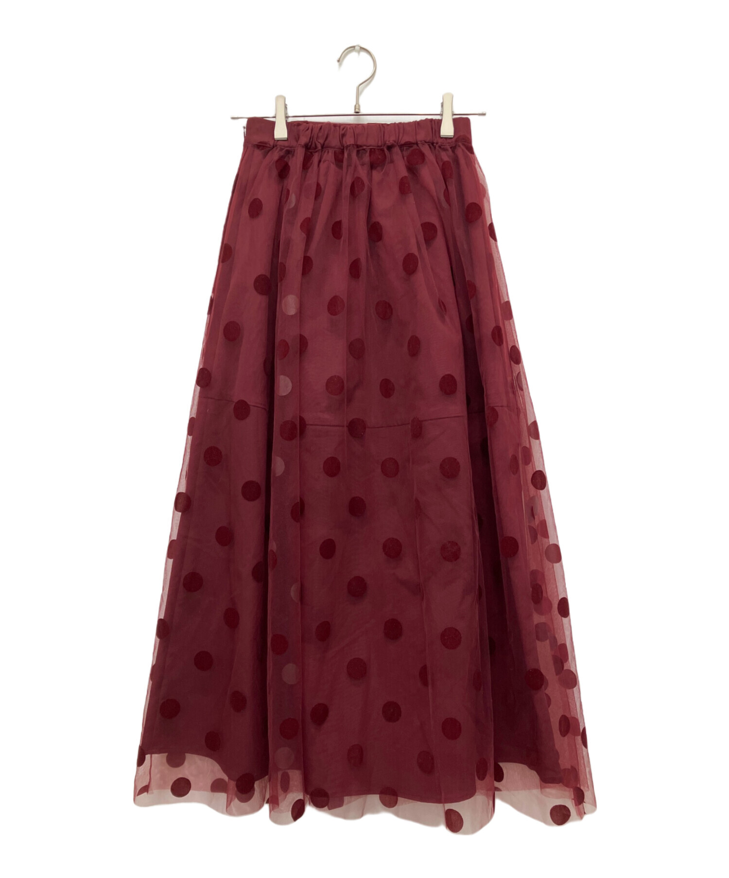 中古・古着通販】AMERI (アメリ) OTONA MUSE DOT TULLE SKIRT ボルドー