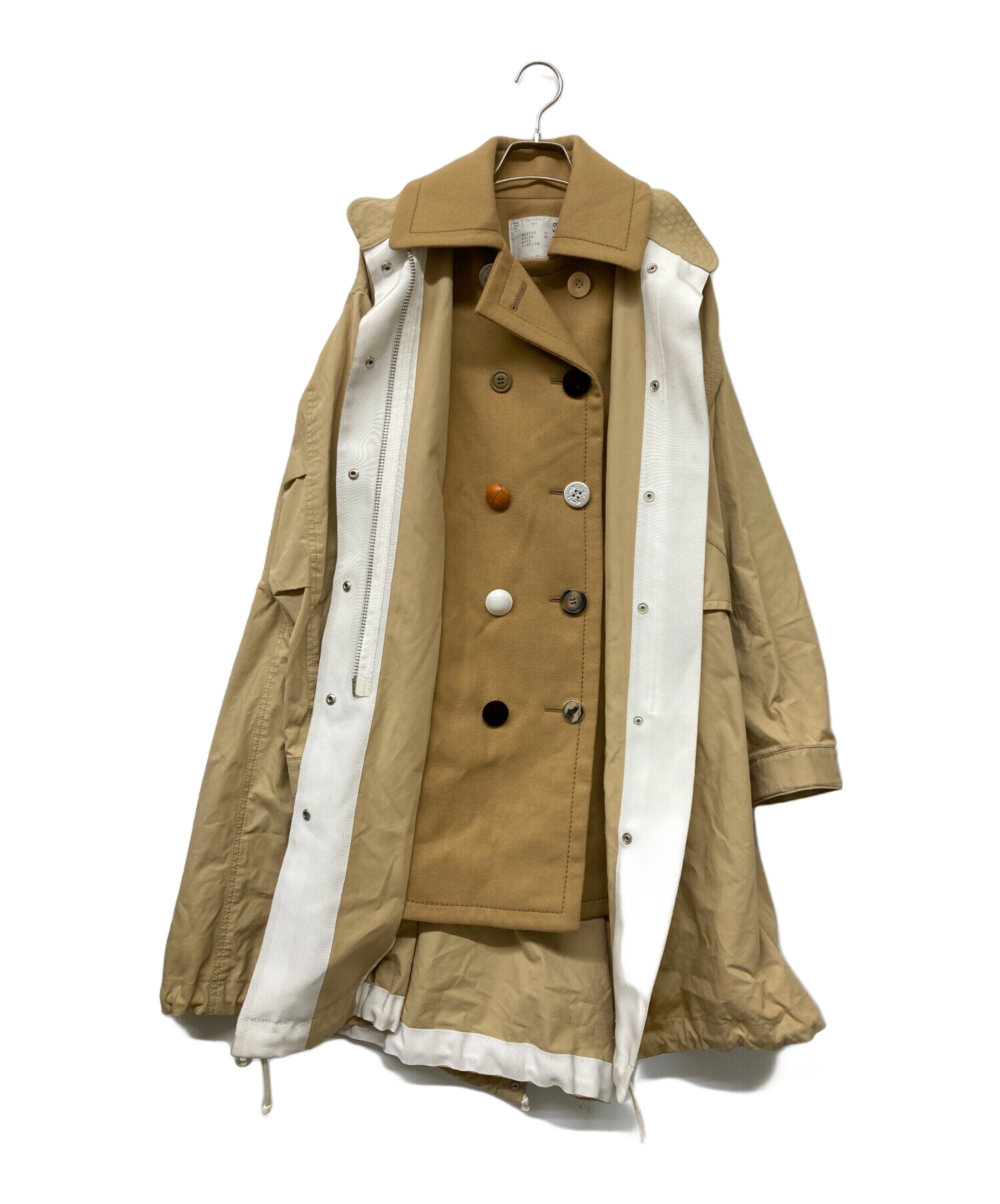 sacai | サカイ ドッキングモッズコート 中古・古着通販】sacai (サカイ) ドッキングモッズコート ベージュ