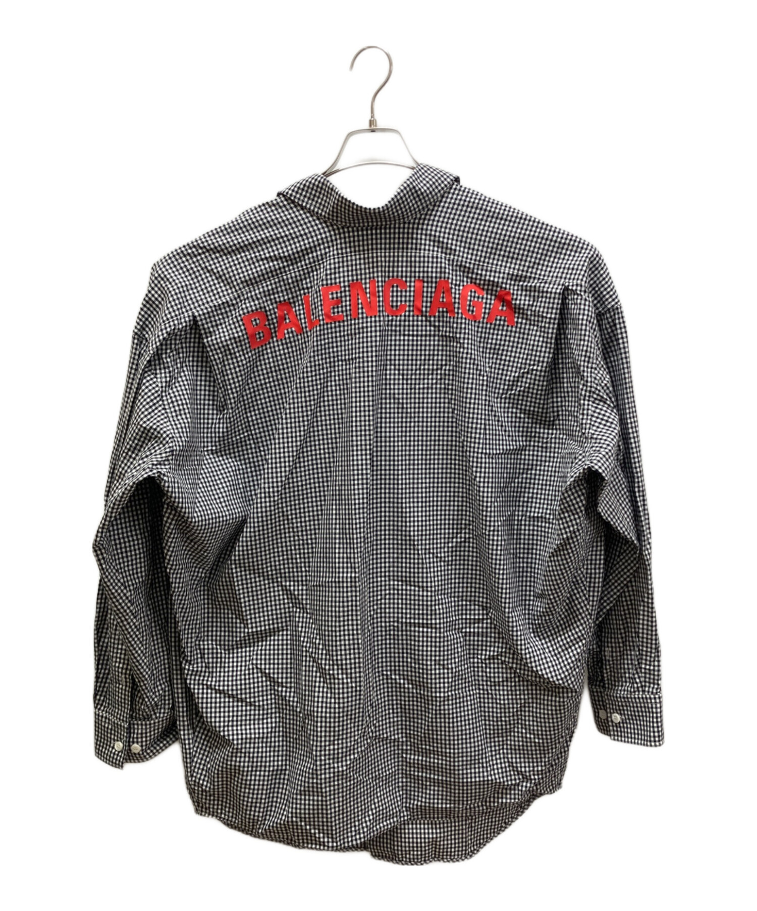 BALENCIAGA バックロゴ チェックシャツ バレンシアガ バックロゴ 