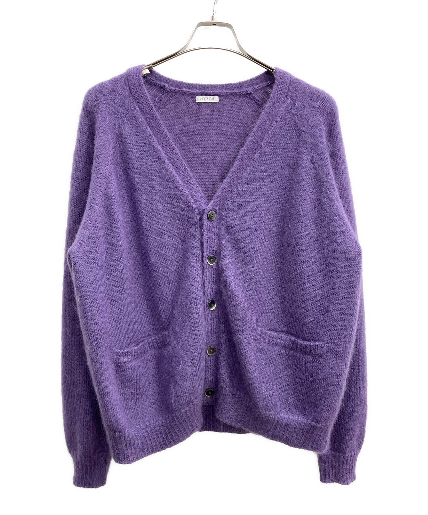 BEAUTY&YOUTH UNITED ARROWS - perverze ニットカーディガン パープル 中古・古着通販】AROUSAL (アローサル) UNITED ARROWS & SONS モヘア混