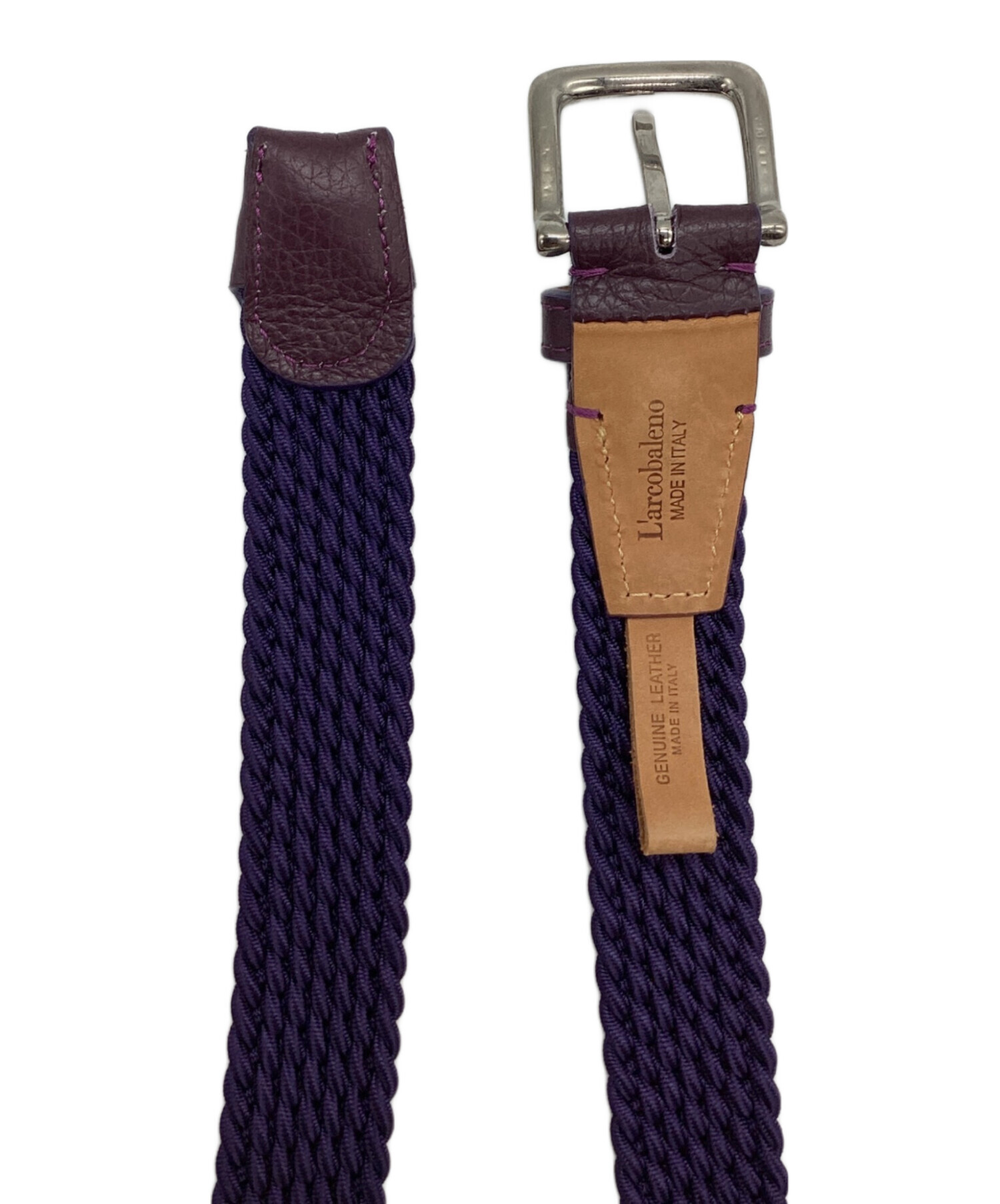 【極美品】ラルコバレーノ　ベルト　M ネイビー 中古・古着通販】Larcobaleno (ラルコバレーノ) メッシュレザーベルト