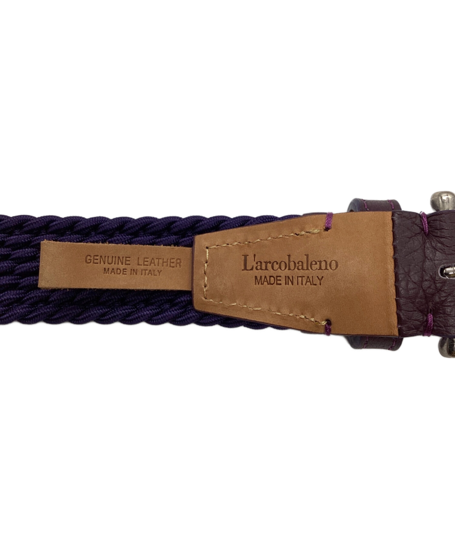 【極美品】ラルコバレーノ　ベルト　M ネイビー 中古・古着通販】Larcobaleno (ラルコバレーノ) メッシュレザーベルト