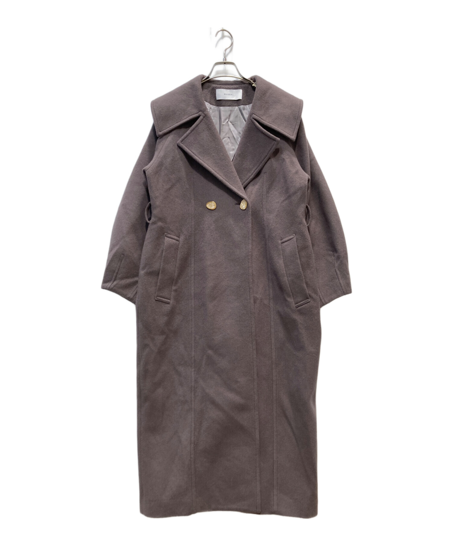 中古・古着通販】MURRAL (ミューラル) Curvy wool coat パープル 