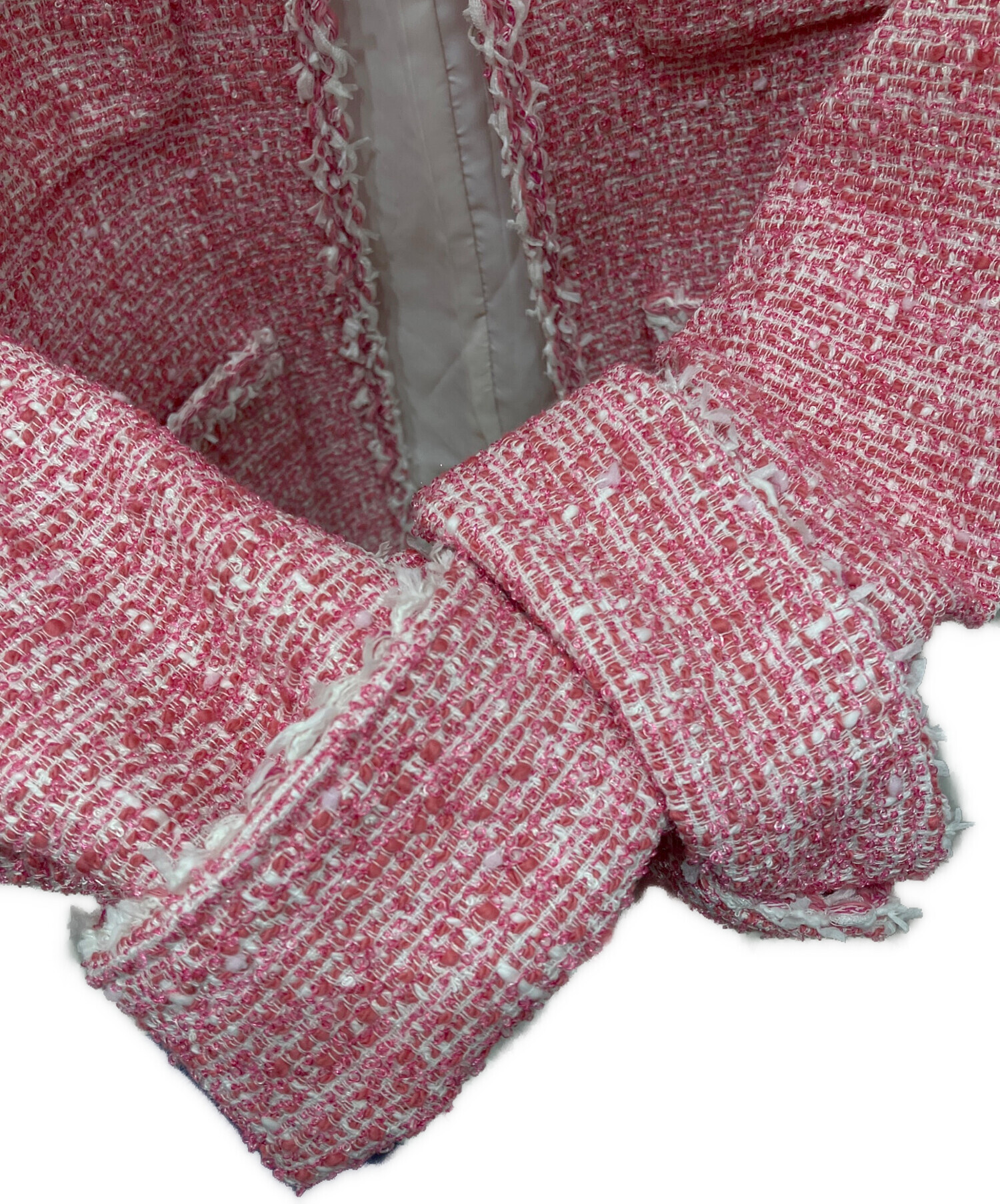 【未使用品】ANAYI ピンクベージュ ノーカラーテーラードジャケット38 未使用品】ANAYI ピンクベージュ ノーカラーテーラードジャケット38